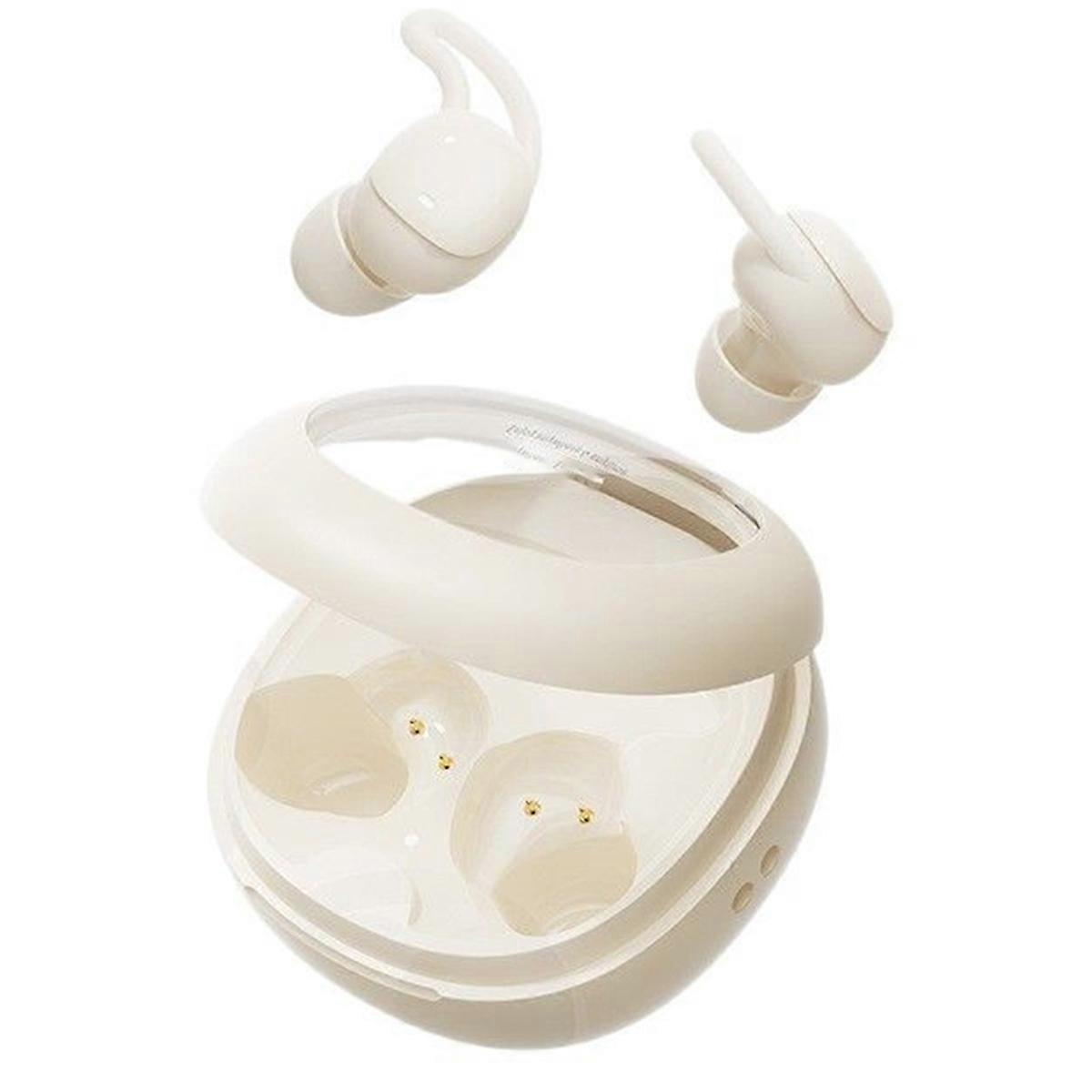 Sleep Earbuds for Side Sleepers Noise Cancelling Mini Cream White