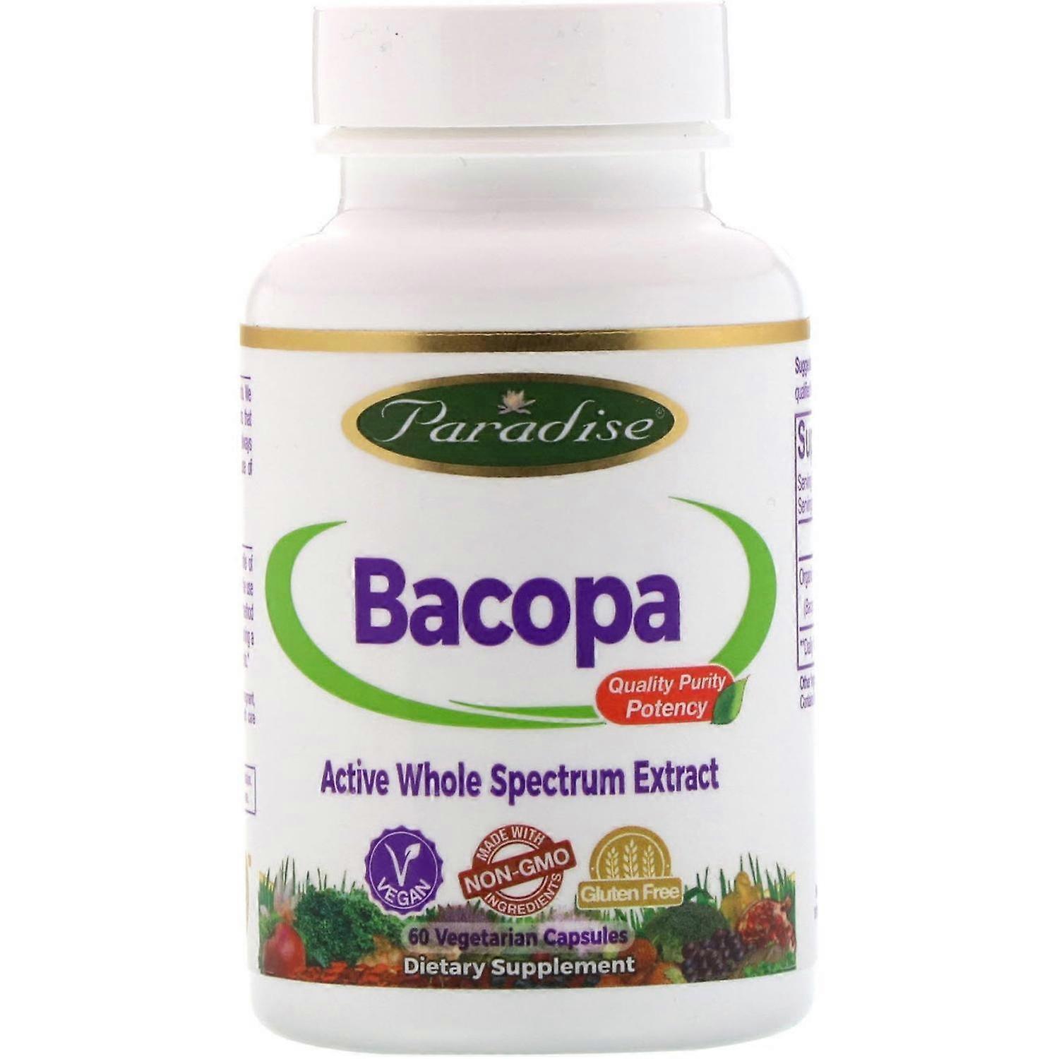 Paradise Herbs, Bacopa, 60 Vegetarian Capsules