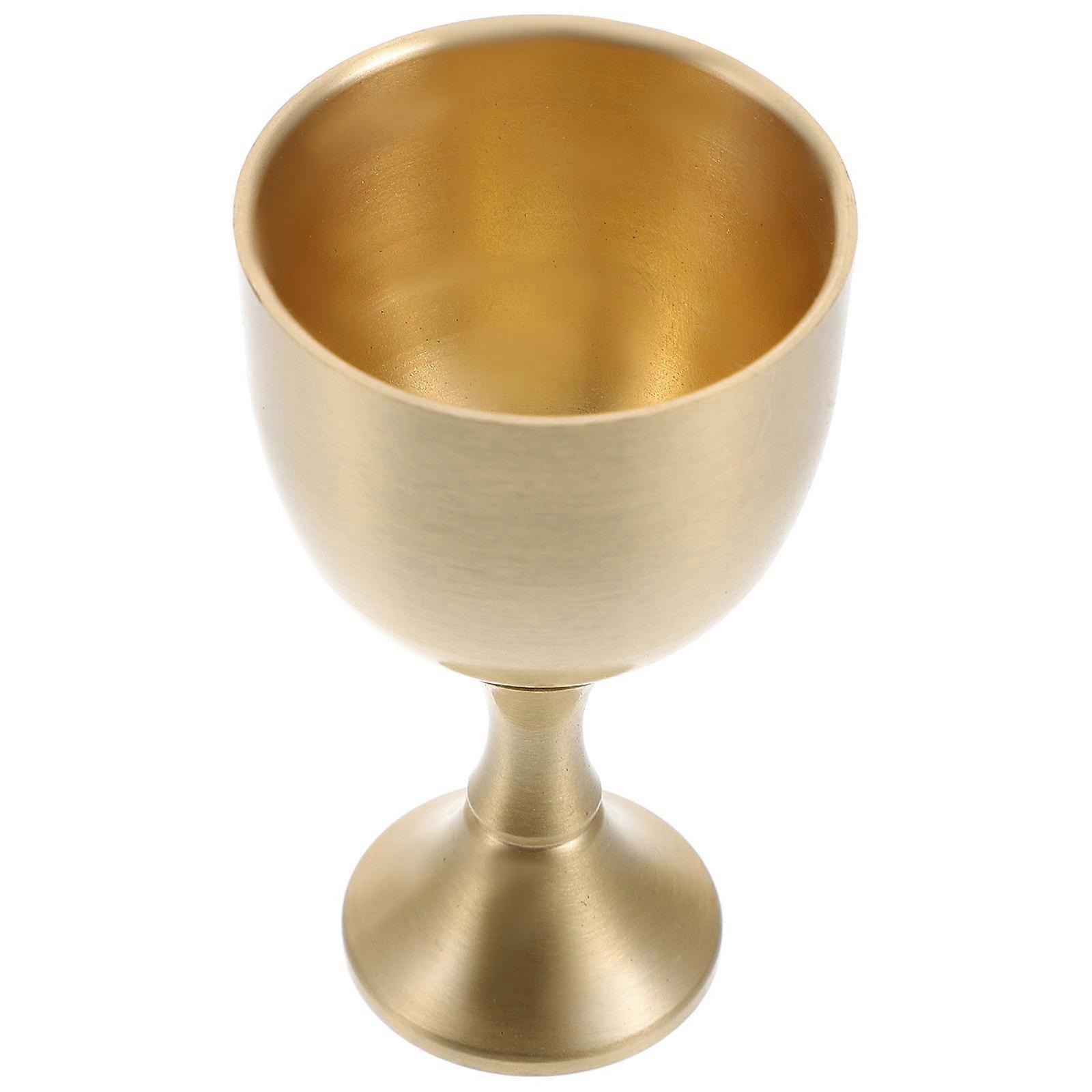 Offering Spirits Cup Pure Brass Goblet for Home Use Retro Brass Cup