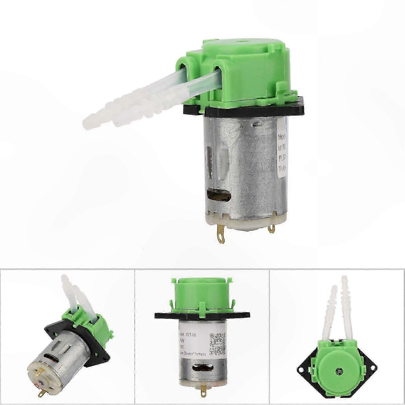 Green 12V Peristaltic Pump Head, 3x5 Design, 80ml/min Flow Rate
