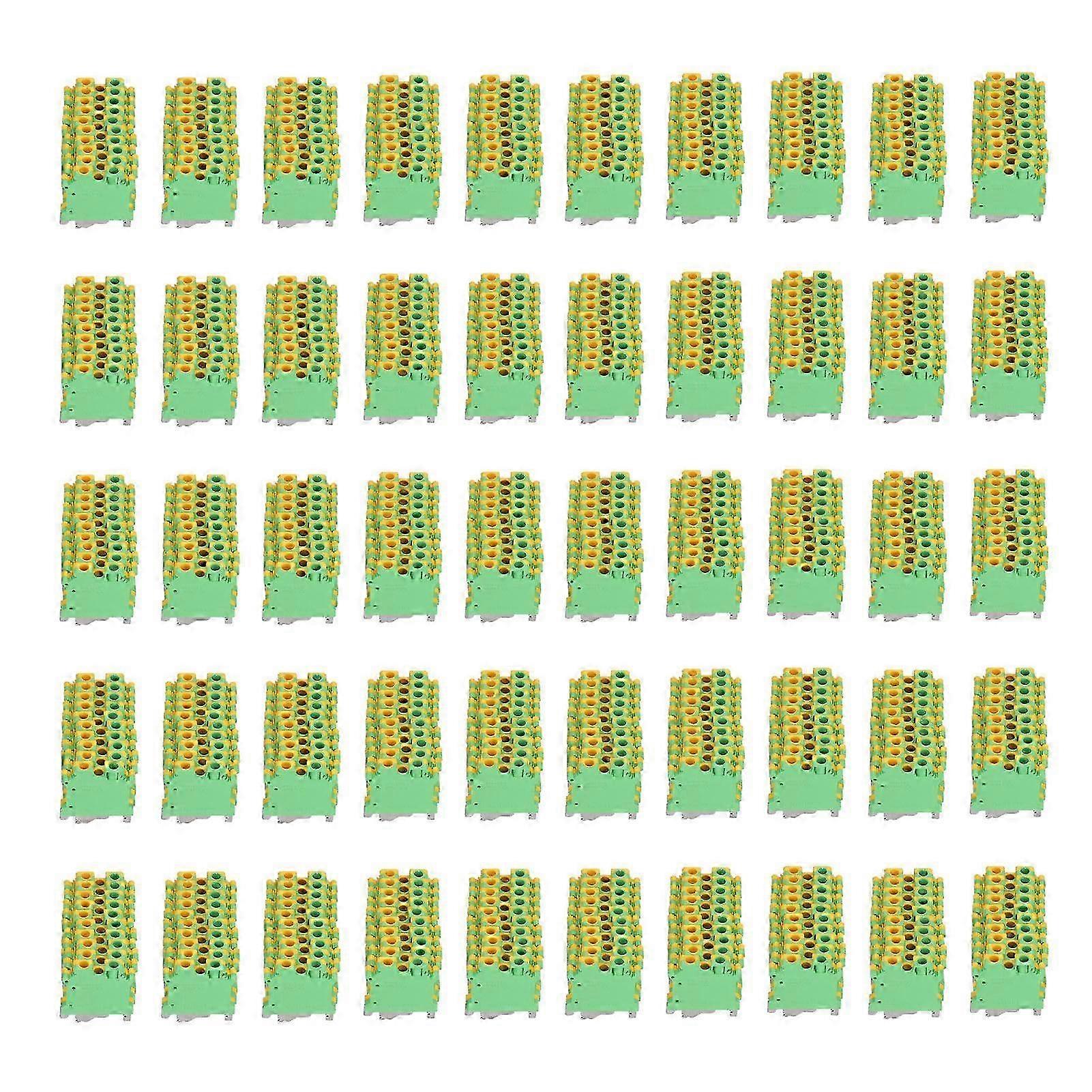 25-26 50Pcs DIN Rail Mount Terminal Grounding Terminals Block for Electrical Connections USLKG6