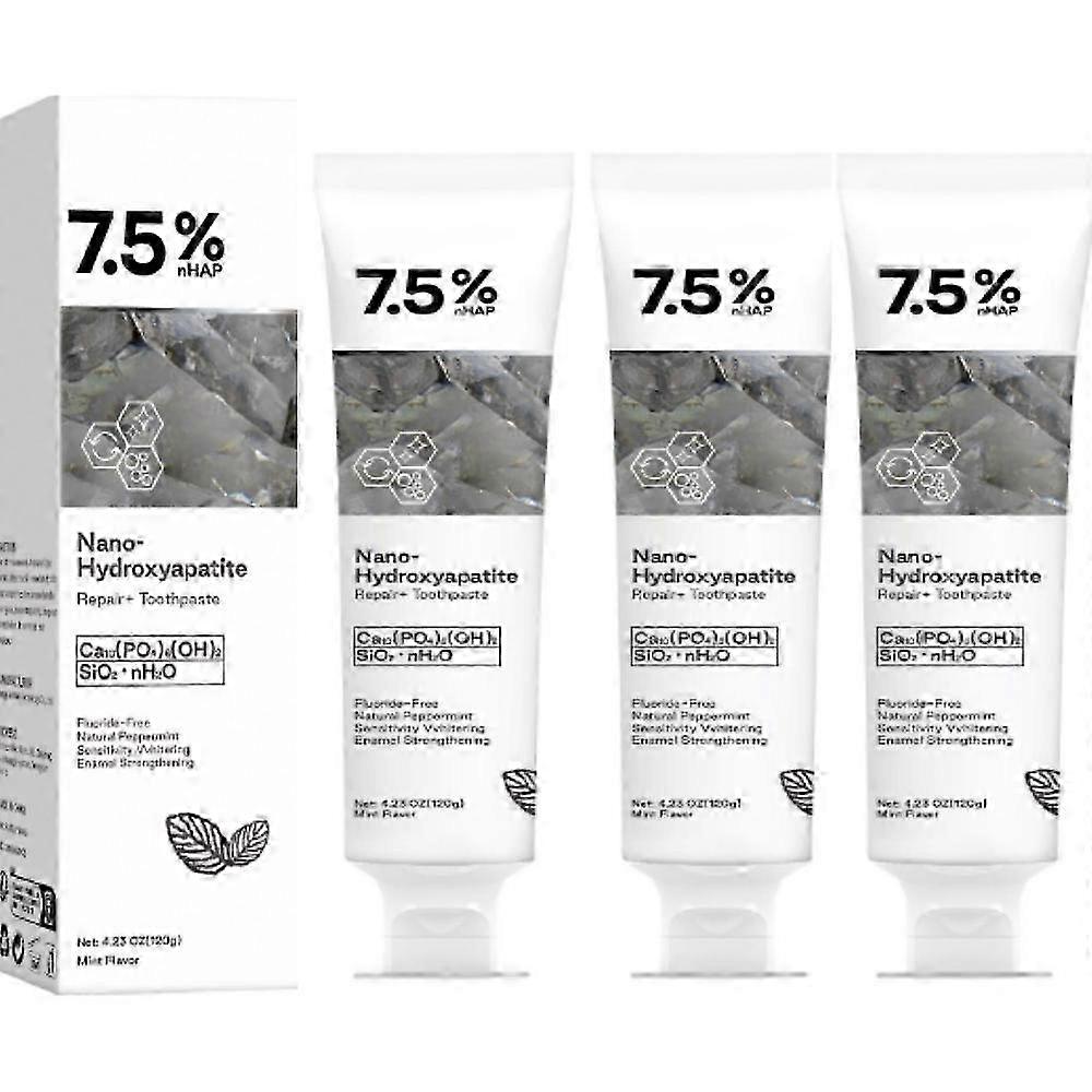 1-3x 7.5% Hap Nano-hydroxyapatite Toothpaste Remove Deep Clean For Teeth 3pcs