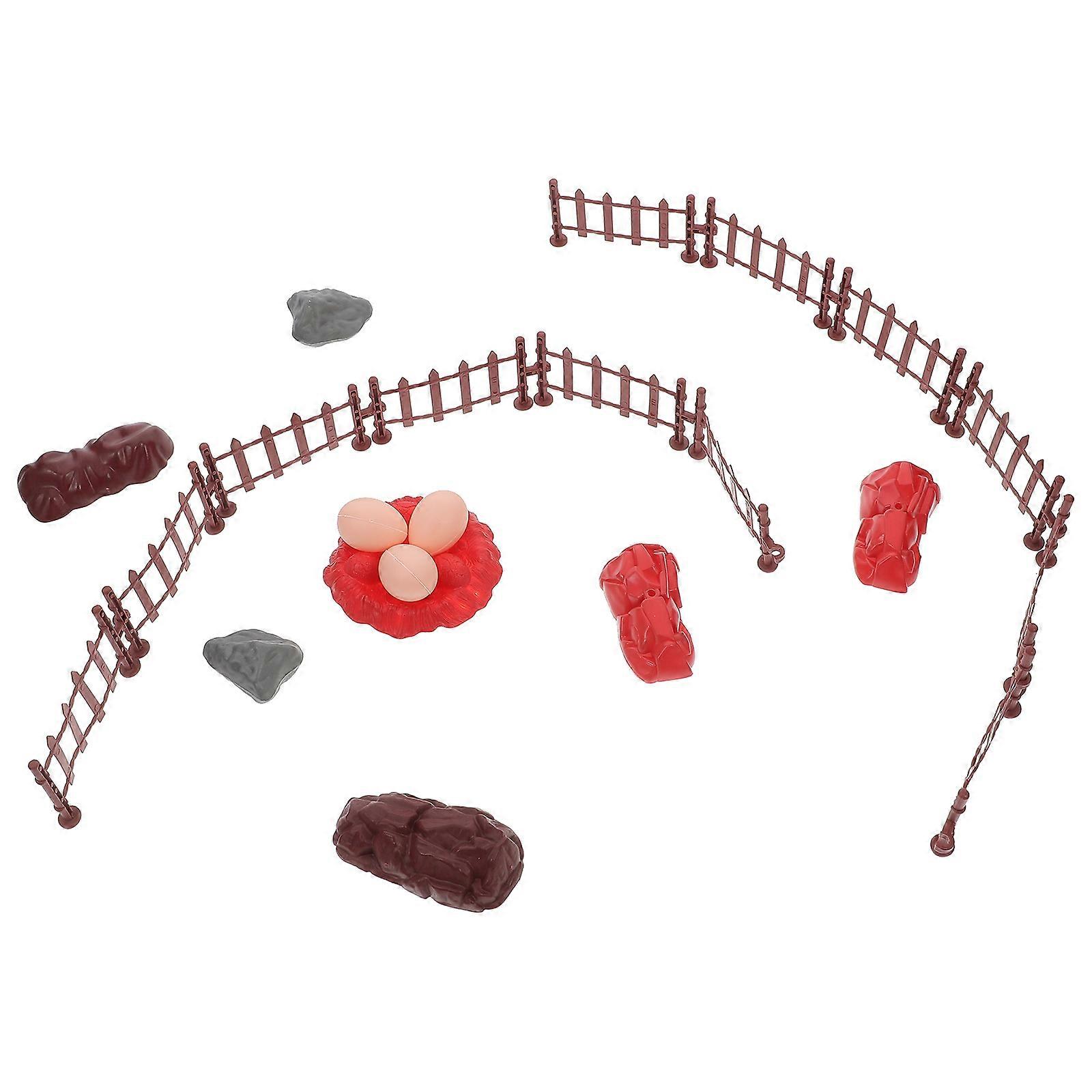 Miniature Fence for Sand Table 88Pcs Plastic Garden Fence with Stones Set