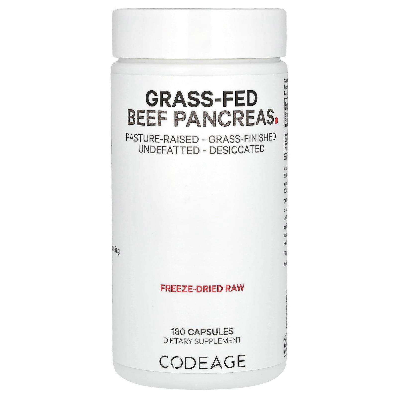 Grass-Fed Beef Pancreas, 180 Capsules
