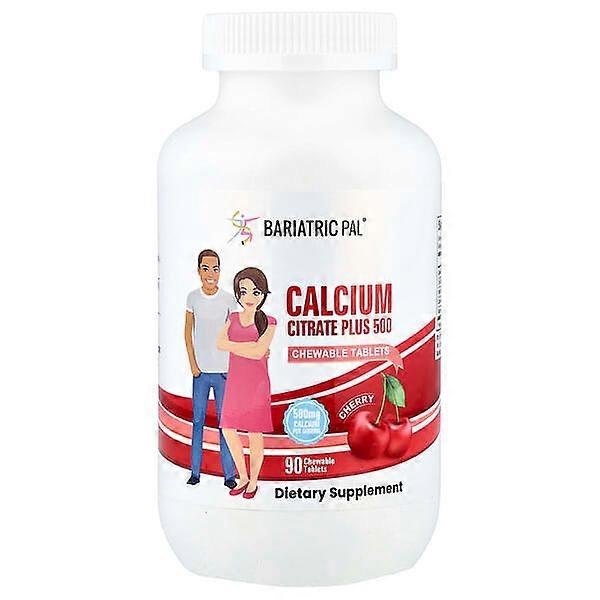 BariatricPal, Calcium Citrate Plus 500, Cherry , 90 Chewable Tablets