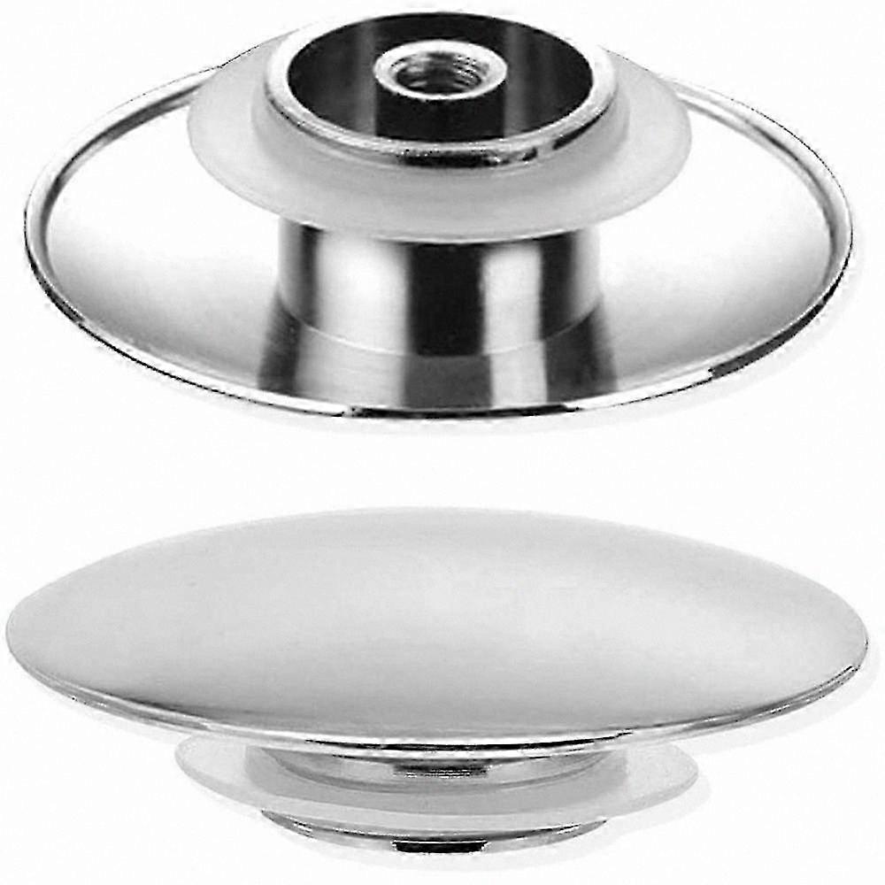 Silver Chrome Pop-Up Sink Drain Stopper with Click Clack Button for Bathroom Basin