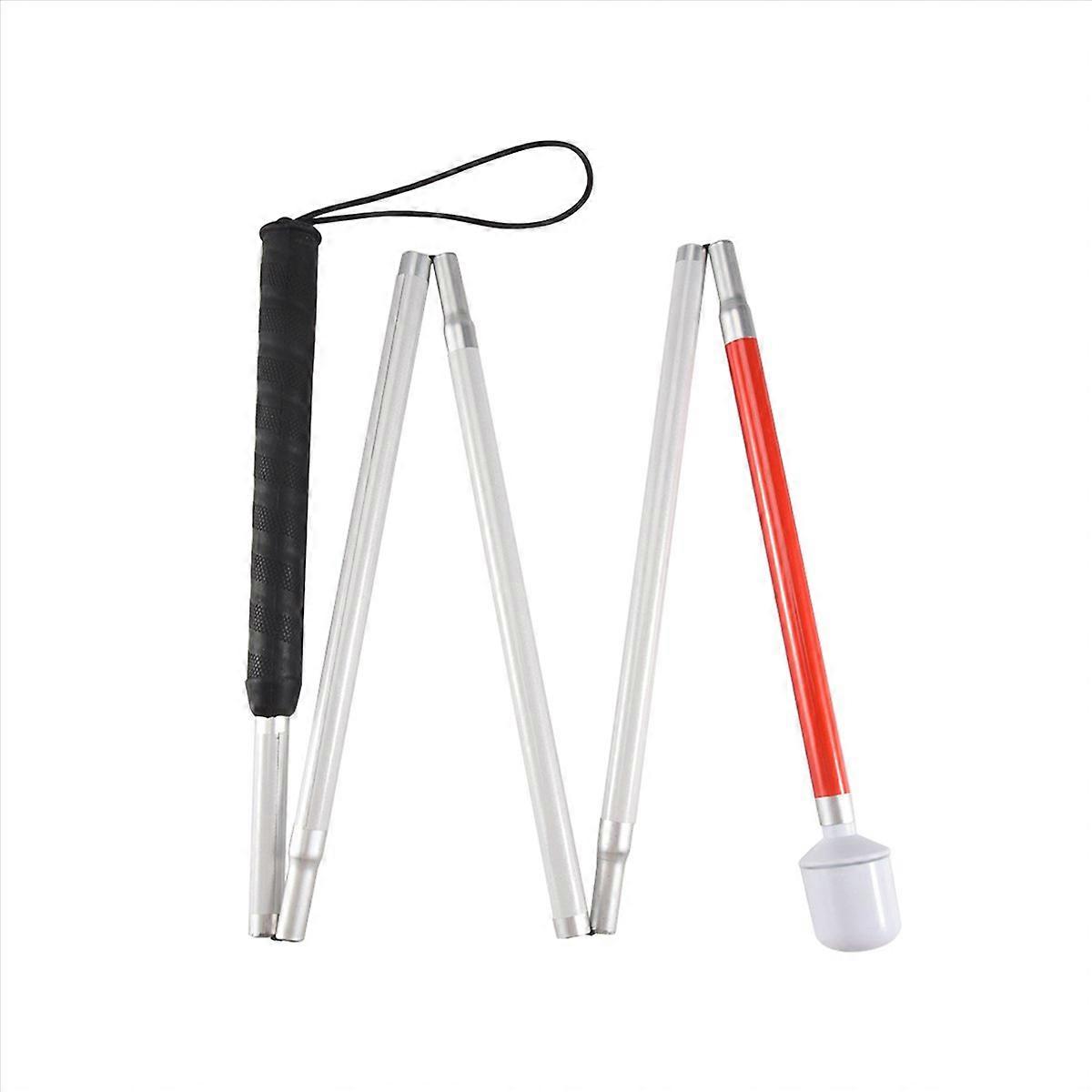 Aluminum 4-Sec Folding Cane with Rolling Tip for Blind Walking Stick