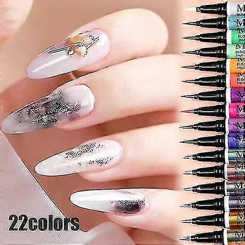 Αδιάβροχο Nail Art Ανθισμένη Uv Gel Νυχιών Αφηρημένη Ζωγραφική Marbling Μανικιούρ Πένα