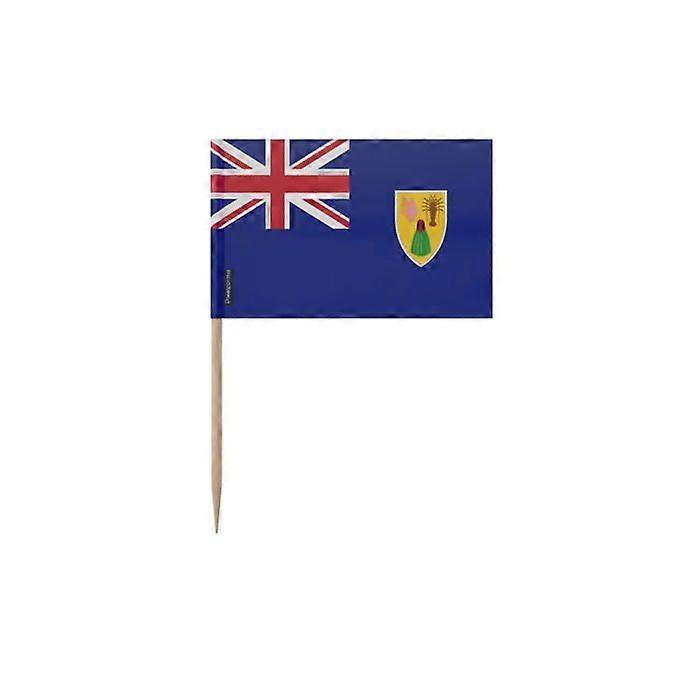 Flag Toothpicks - Multicolor - 12 cm - 100 pieces - Adhesive plastic - Bamboo stick