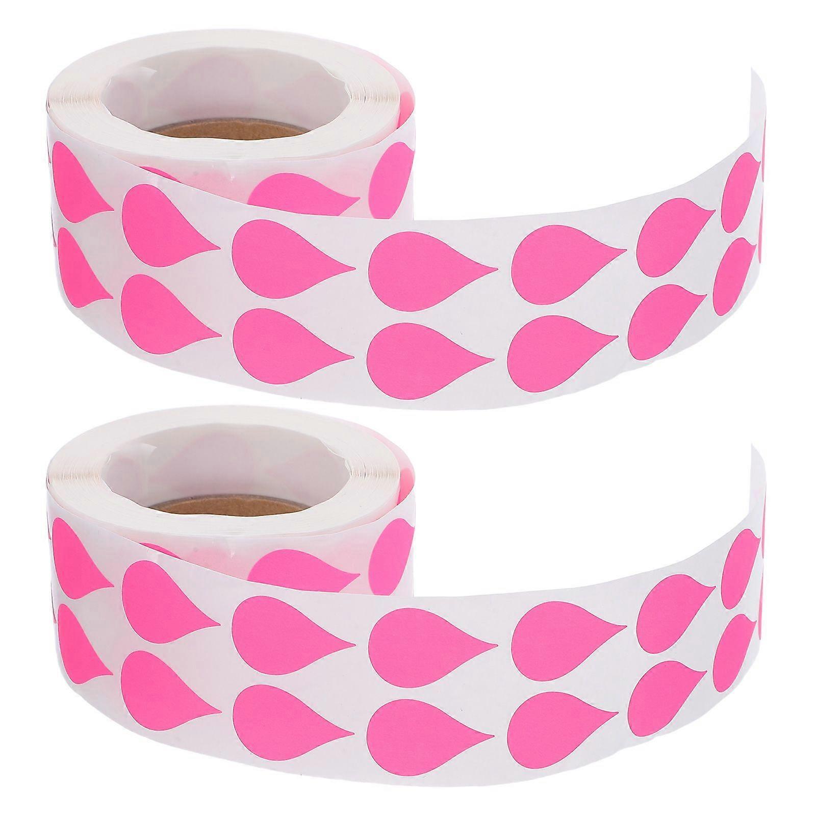 2 Rolls Blank Stickers To Write On Fluorescent Teardrop Stickers Adhesive Labels - Water Drop Marker Labels For Kitchen Food Storage Classroom