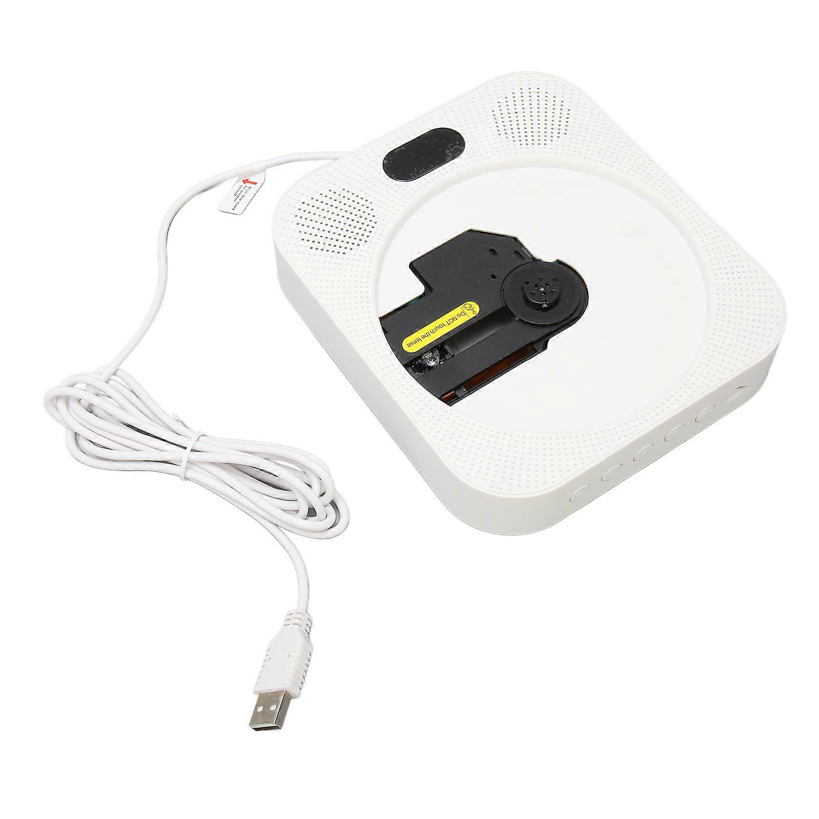 Wall CD Player with Bluetooth5.0 Dual HiFi Speaker FM Radio Wall Mounted Portable CD Player with Remote Control 100‑240V UK Plug 