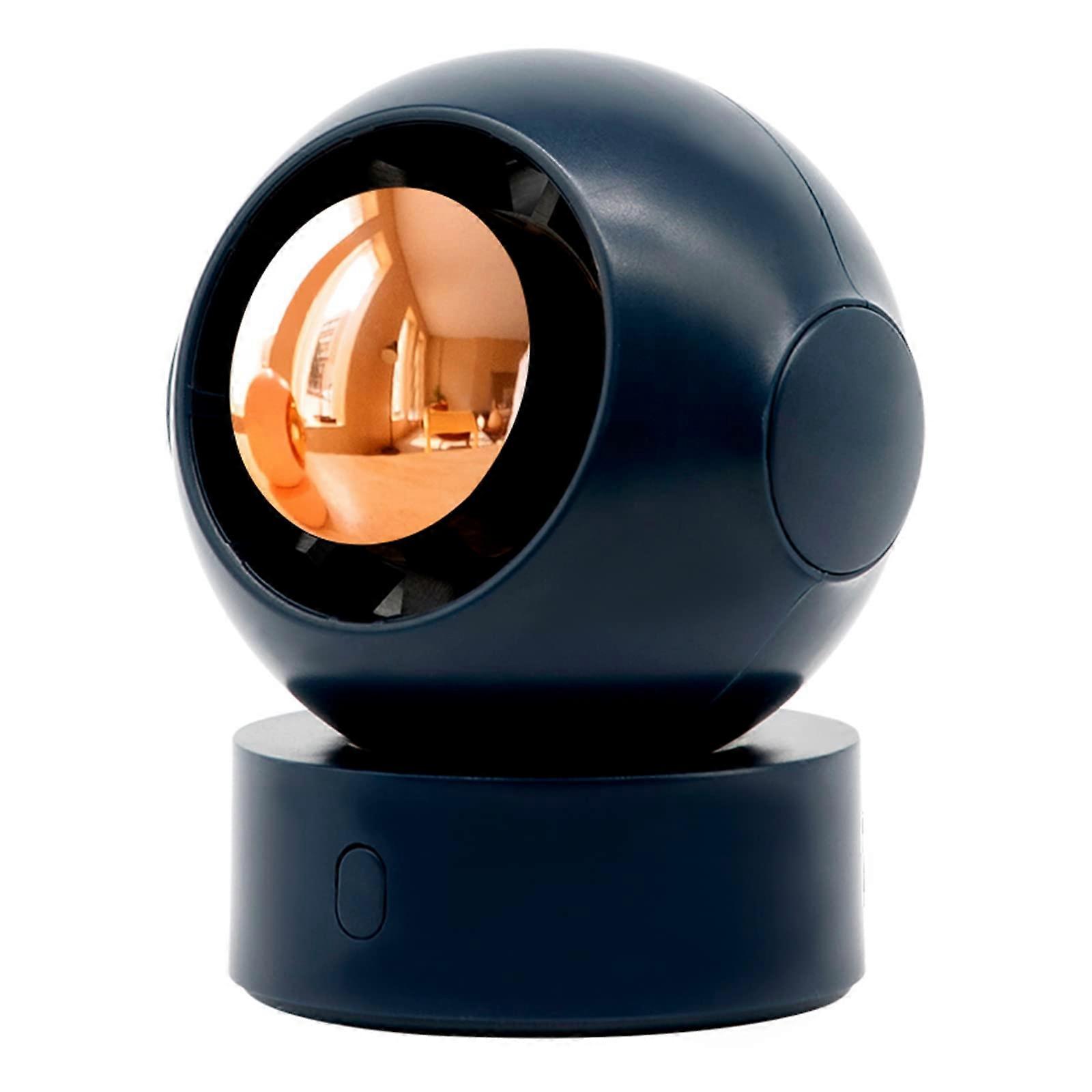 USB Fan Rechargeable Neck Fan Leafless Design 3 Modes USB Powered Flexible Neck Desktop And Office Fan Blue