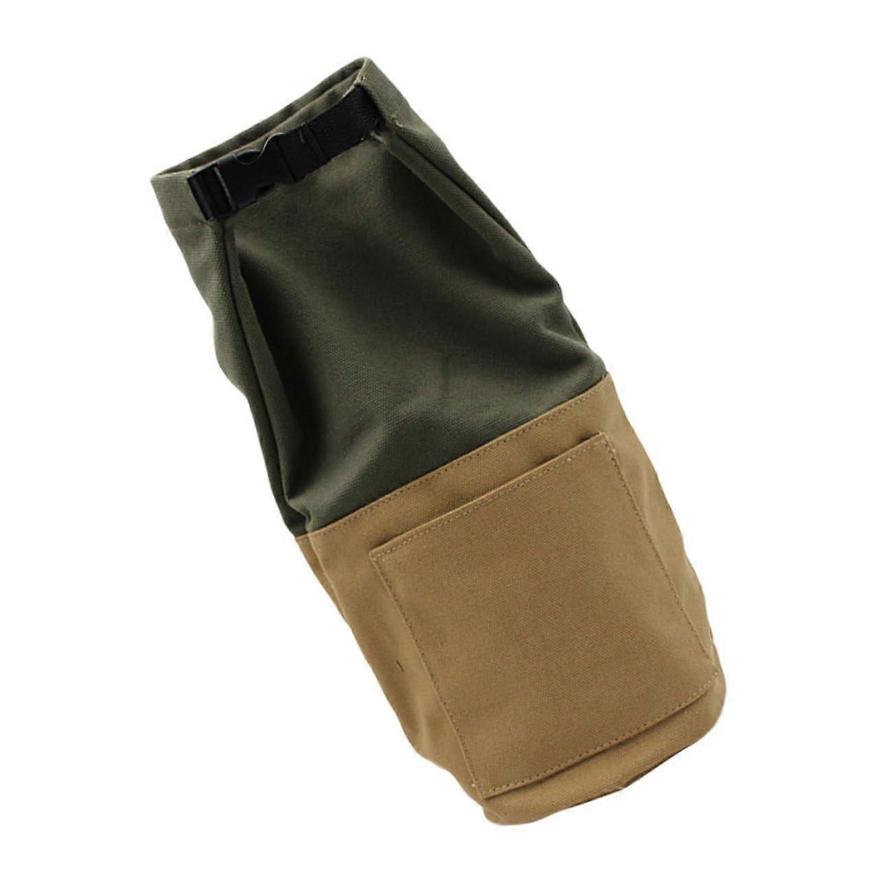 Retro Canvas Oil Lamp Pouch Heavy Duty Anti Scratch Lantern Storage Bag for Camping Kerosene Lanterns in Green and Brown