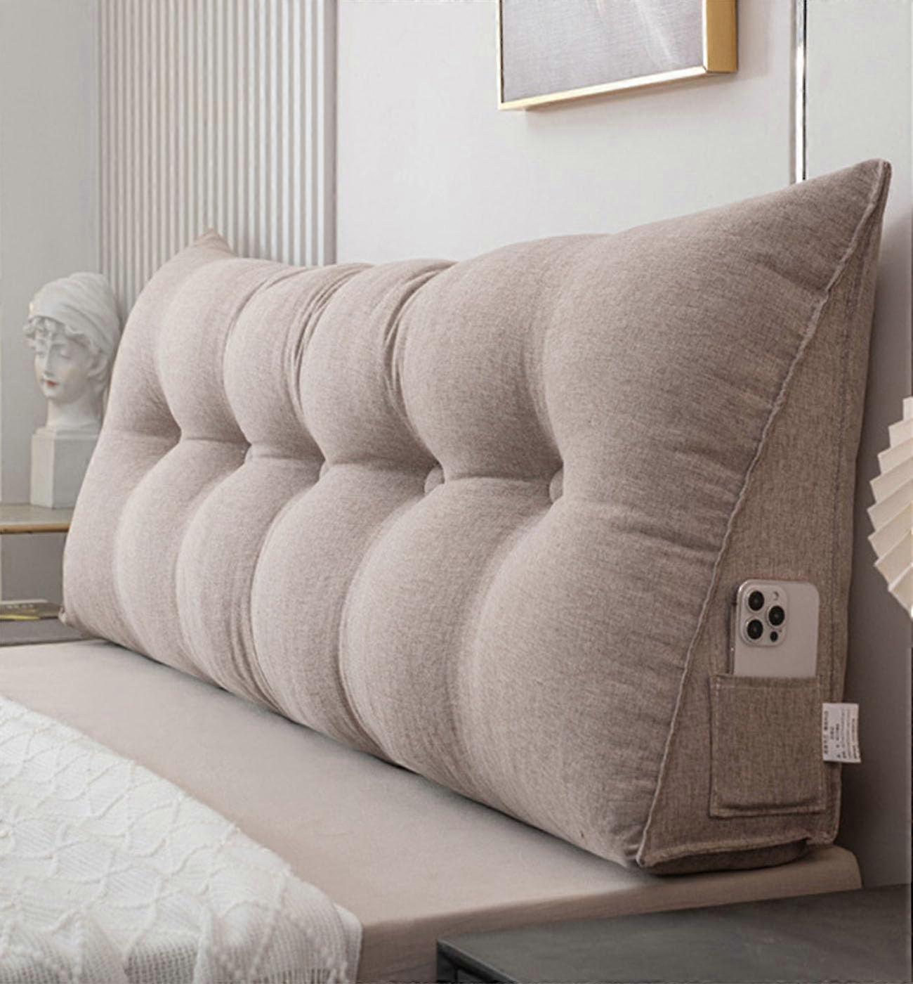 Wedge Pillow Headboard Triangular Backrest Cushion Cotton And Linen King Size 120x50x20cm Backrest Positioning Support A