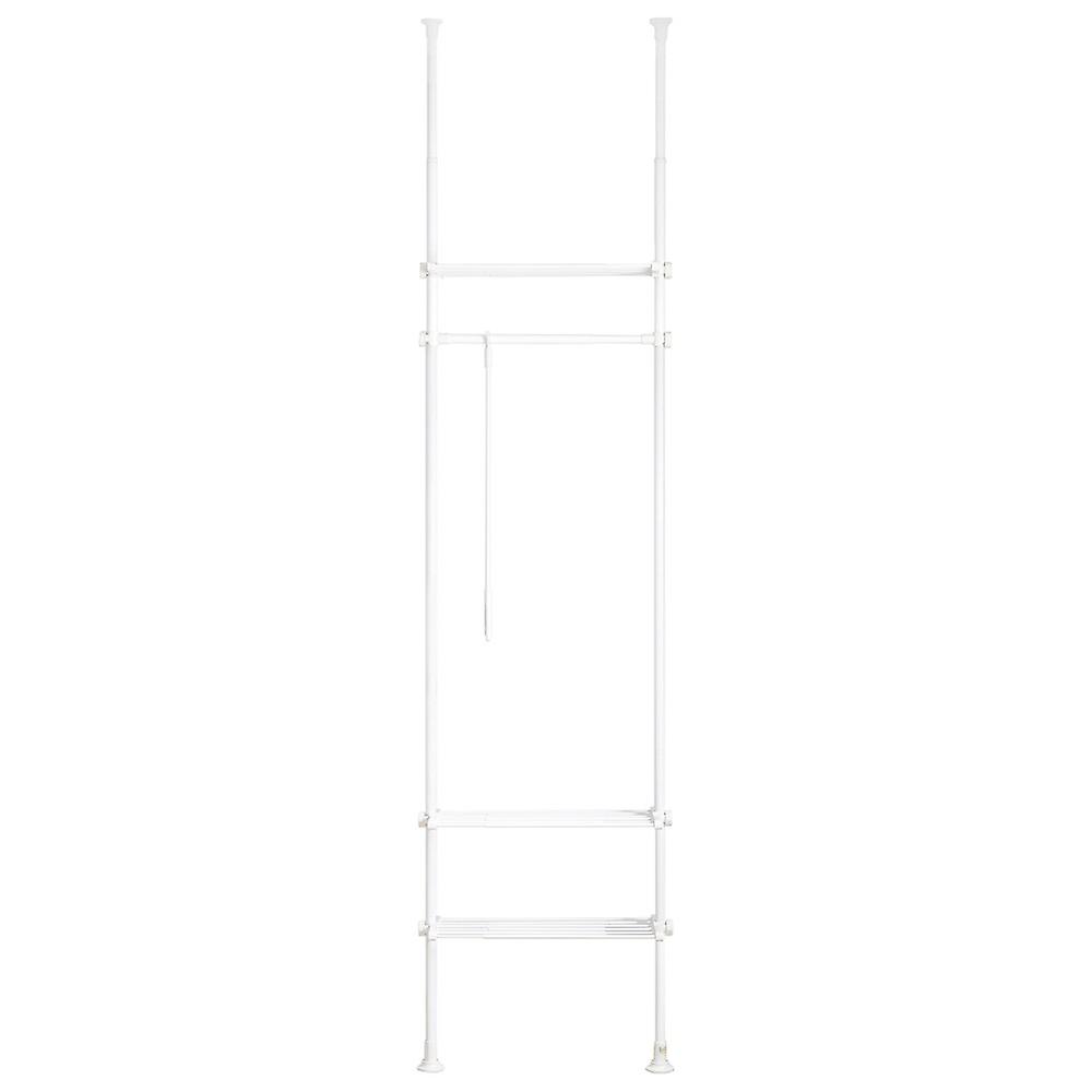 Telescopic Clothes Rail, Heavy Clothes Rack, Adjustable Open Wardrobe with Hanging Rails,Sturdy Metal Frame,SoBuy KLS07-SCH