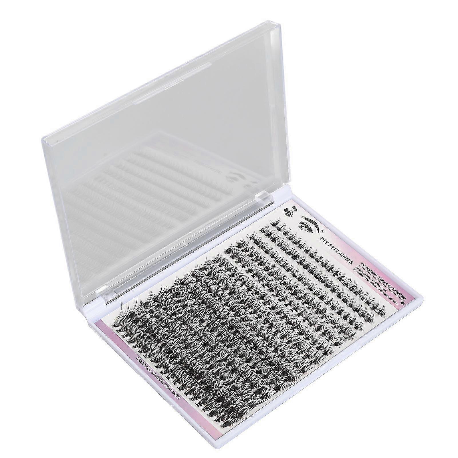 D-Curl Fluffy Lash Clusters 280pcs 8-16mm, DIY Individual Extensions for Home & Travel