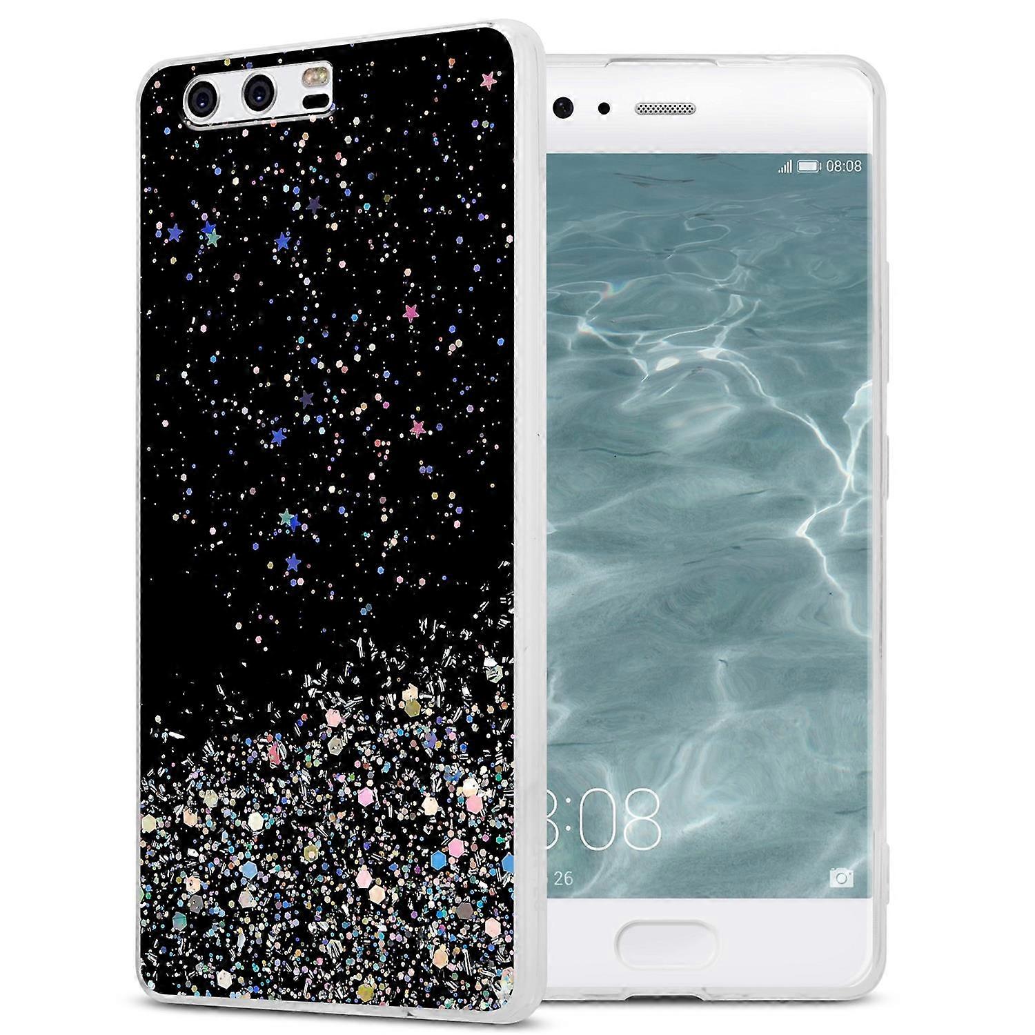 Huawei P10 Protective Case TPU - Transparent with Glitter