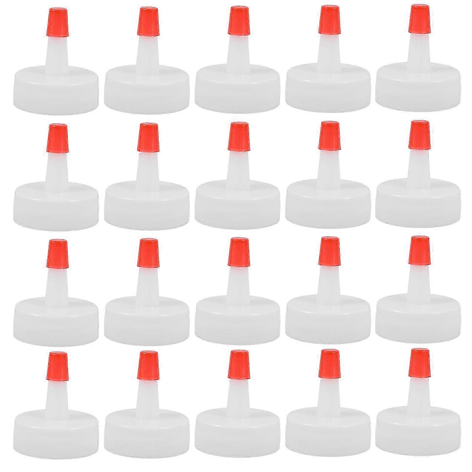 20pcs Squeeze Bottle Cap Dispensing Cap Sauce Bottle Cap Sauce Bottle Tip Cover Edition 1107