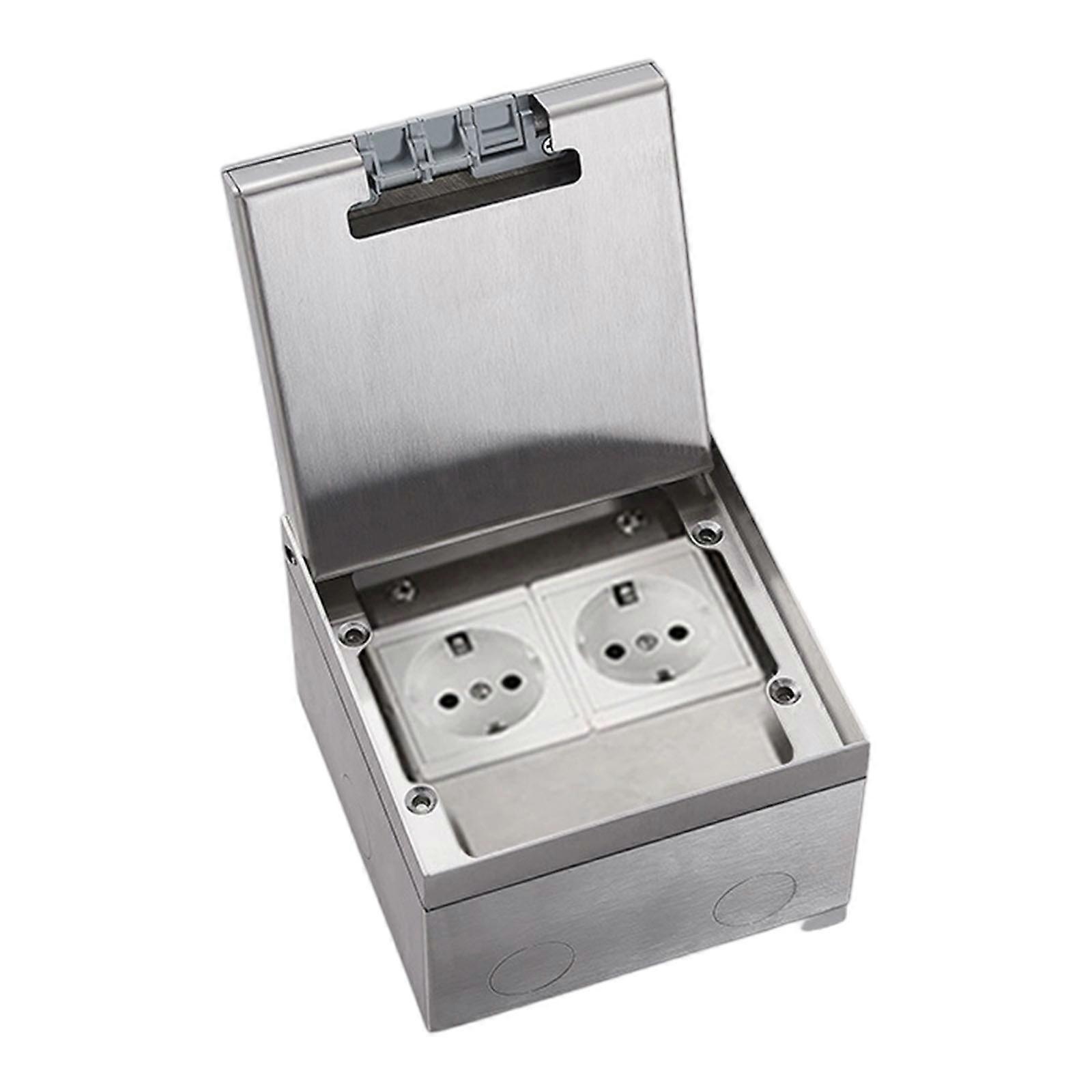 Embedded Flat Thin Floor Plug Socket Stainless Steels Marble Floor Socket Box Flat Floor Concealed Socket for Home Multicolor