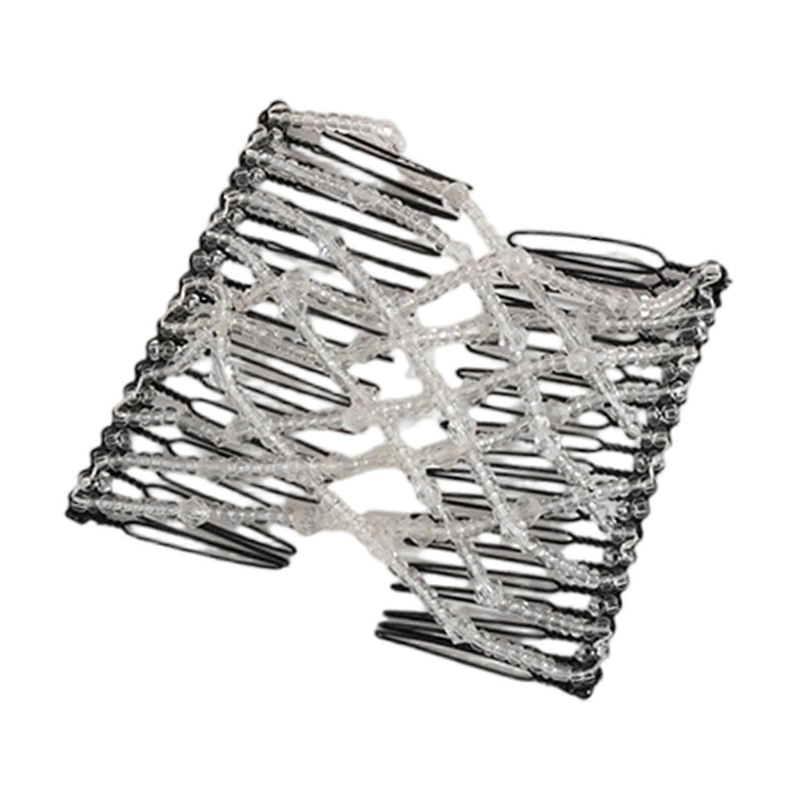 Elastic Hair Comb Flexible Styling Tool Secure Invisible Hold Stylish Headdress For Everyday Use Kids Adults  White