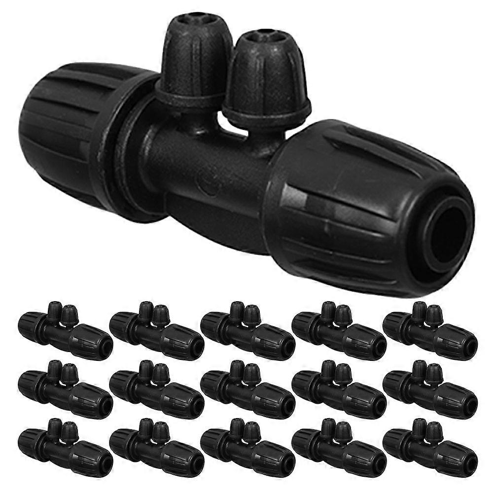Drip Irrigation Barbed Connectors for Water Saving 16Pcs Black Kit