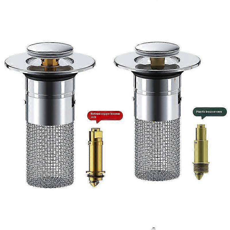 Stainless Steel Pop-Up Sink Plug Stopper, Multifunctional Sink Drain Strainer, Anti-odor Filter, Suitable for Most Sinks