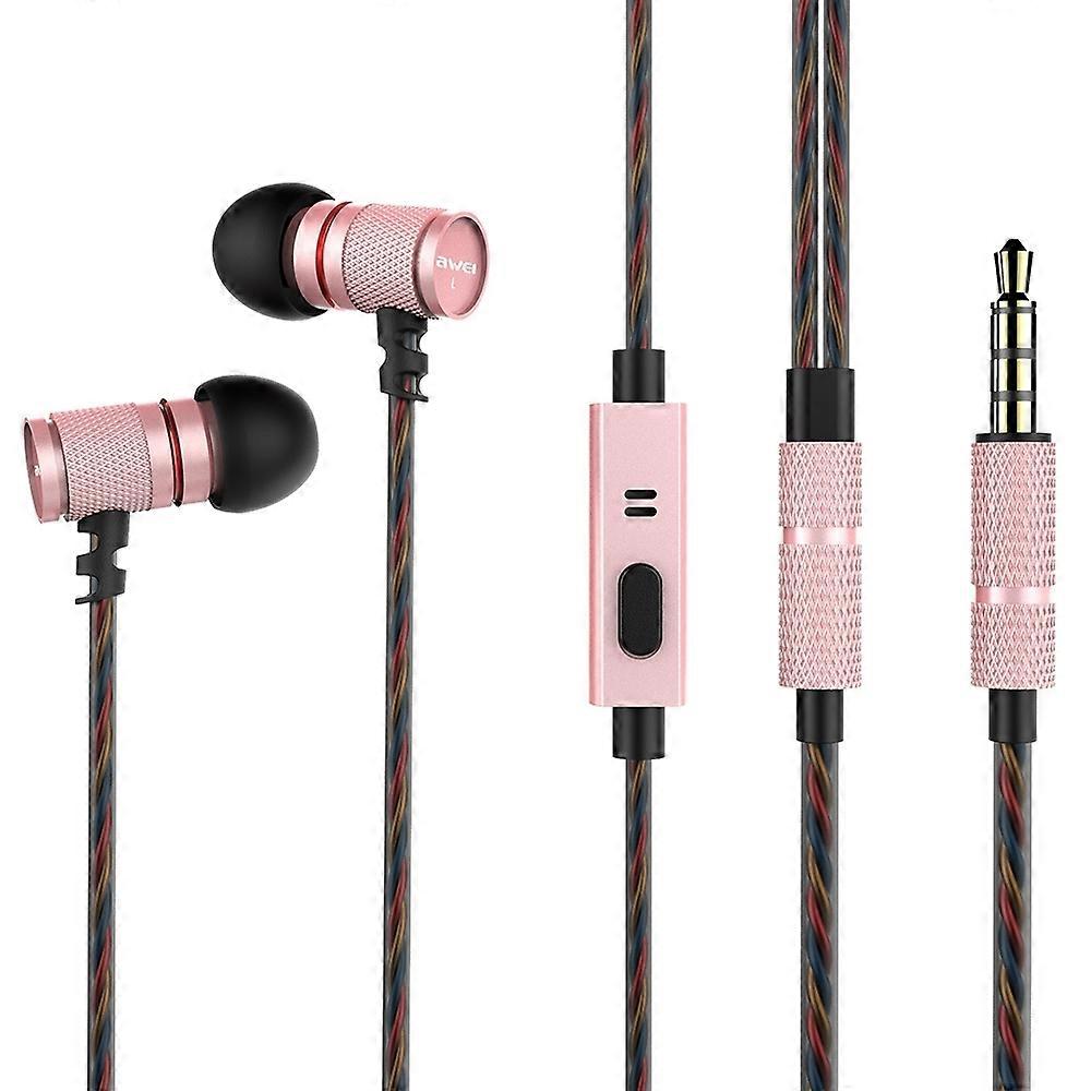 awei ES-660i 1.2m 3.5mm TPE Weave Wire Control Earphone
