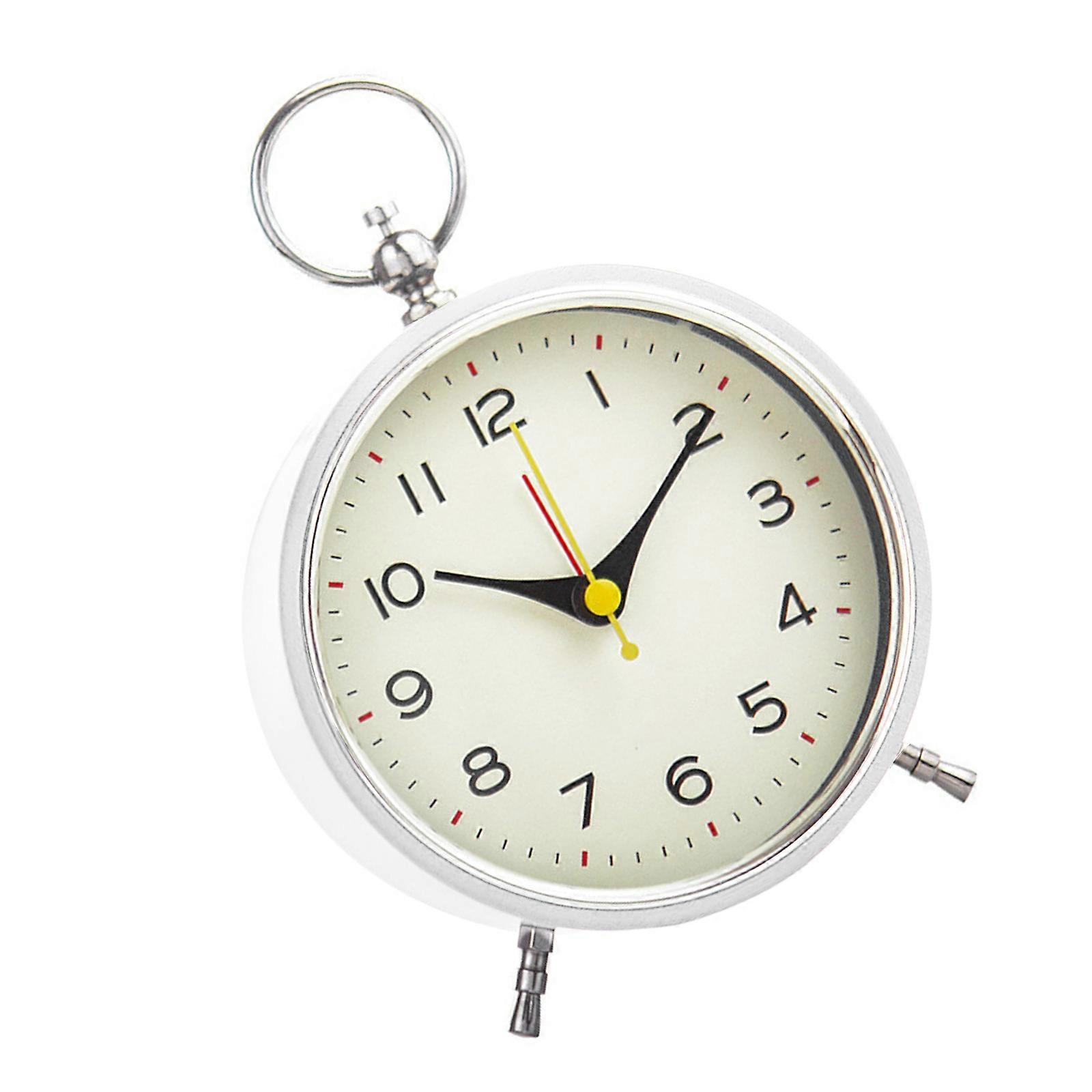 Quiet Alarm Clock with  Snooze Night Backlit Button for Students and Travel, Easy to Read Desk Clock  White