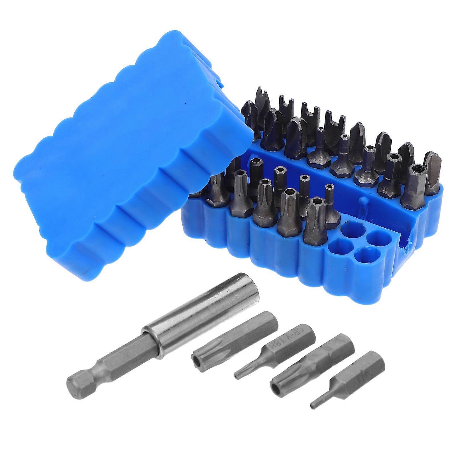 33 Pcs Security Bit Set Tamper Proof Torx Hex Star Screwdriver with Bit Holder