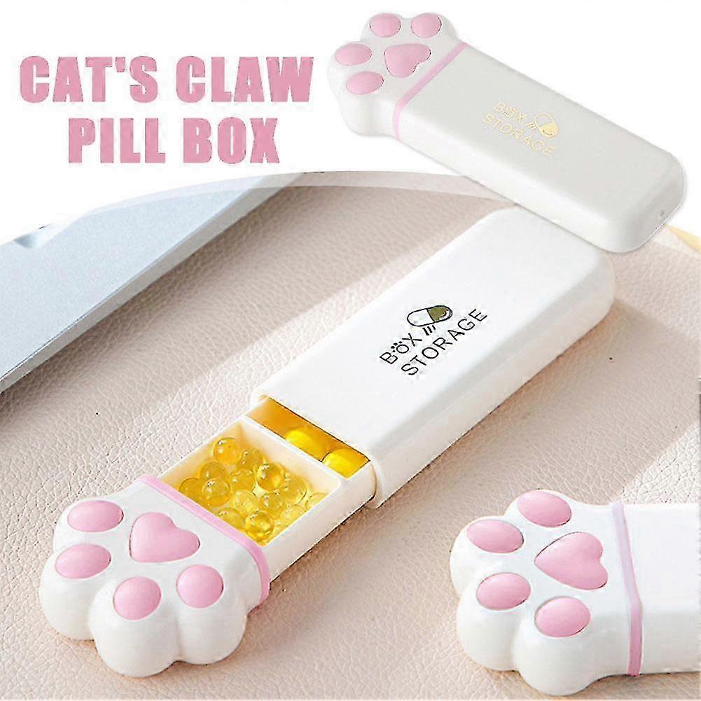 Cat's Claw Portable Pill Box Three-compartment Small Storage Box