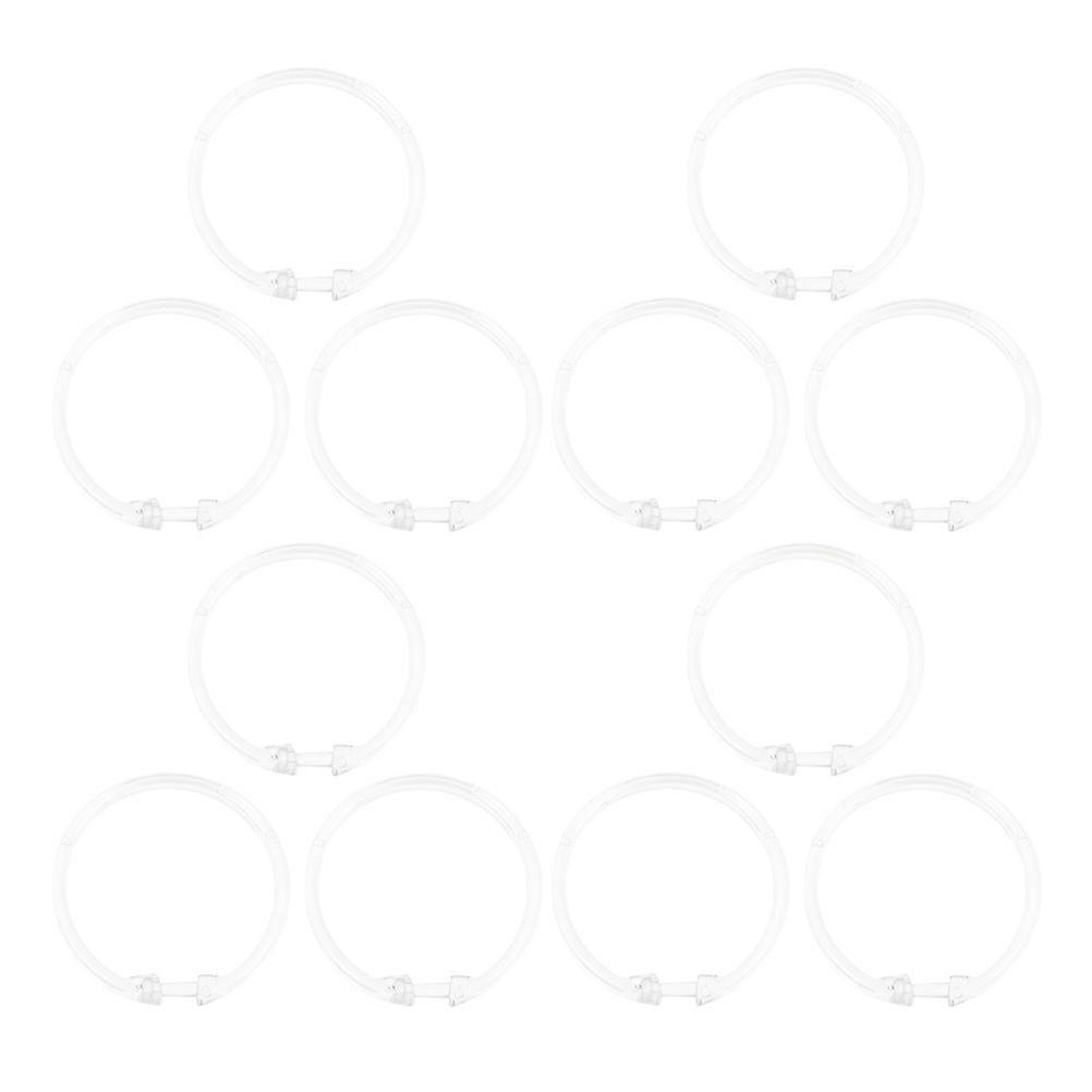 Akryl dusjforhengsringer med trykknapplukking 15 stk for enkel montering