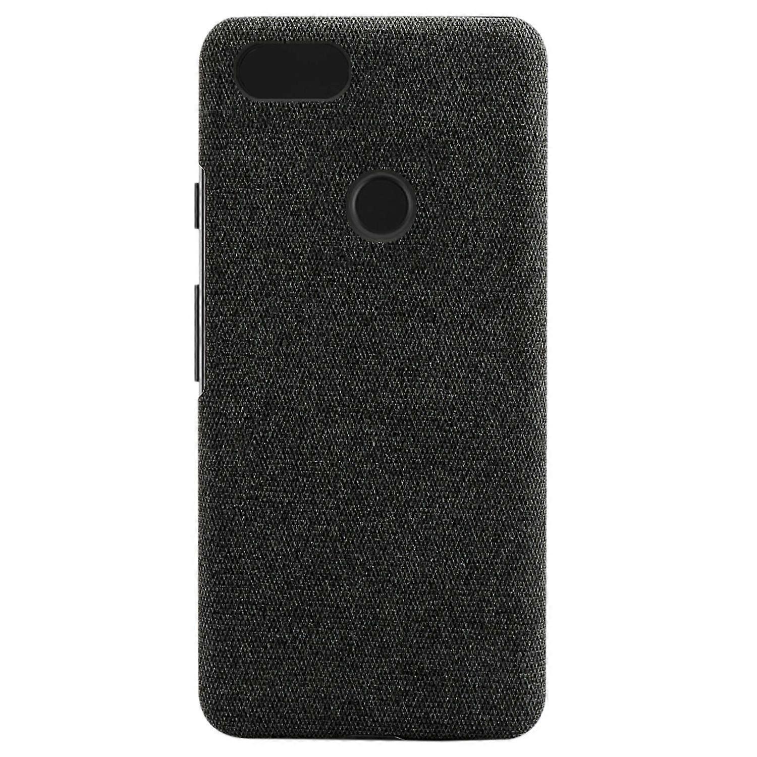 Phone Shell Cloth Leather Case Pattern Leather Case Anti Drop Protective Cover Suitable for Google Pixel 3(Black)