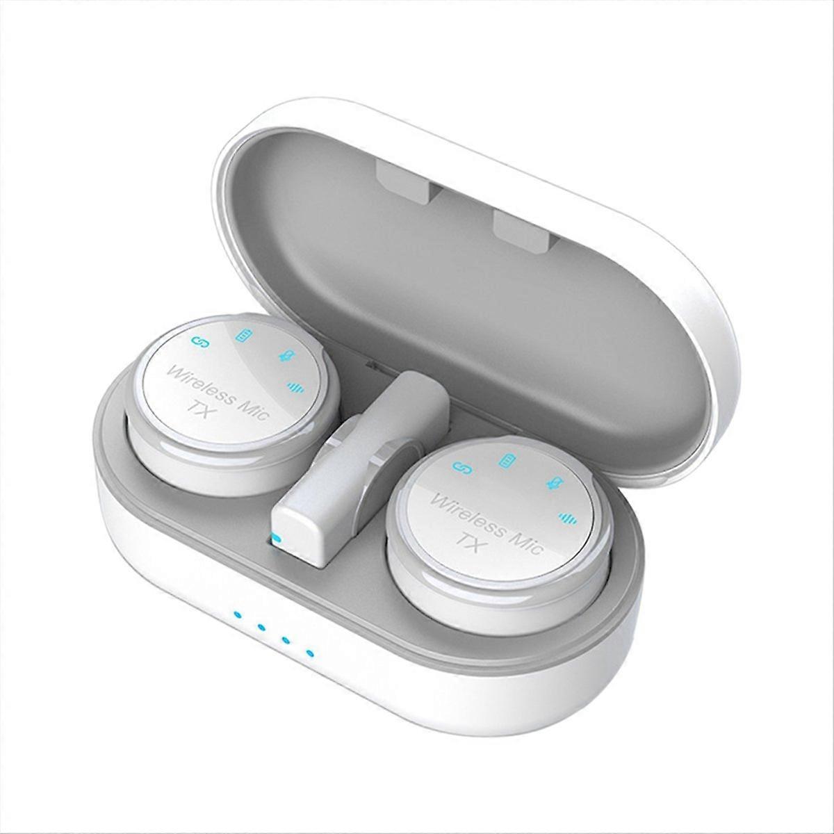 Magnetic Wireless Lavalier Microphone White