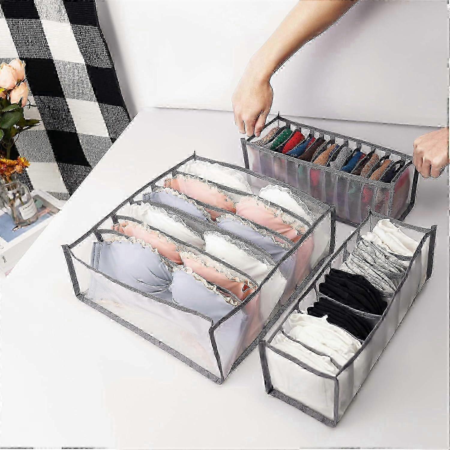 Underwear storage bag-three-piece gray 25-26