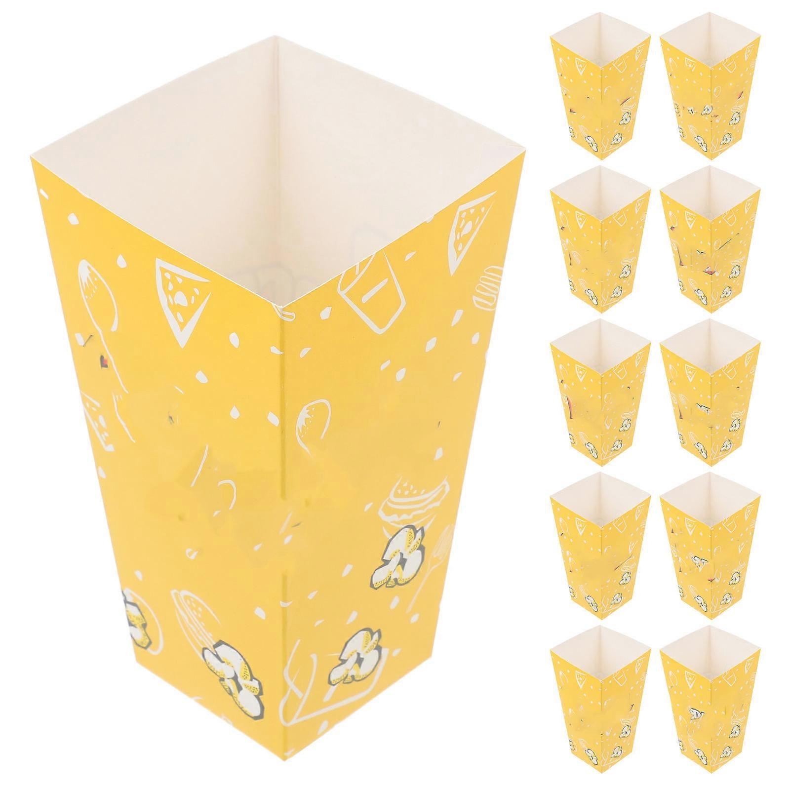 Popcorn Box Yellow Paper for Storage Use 50Pcs Popcorn Containers