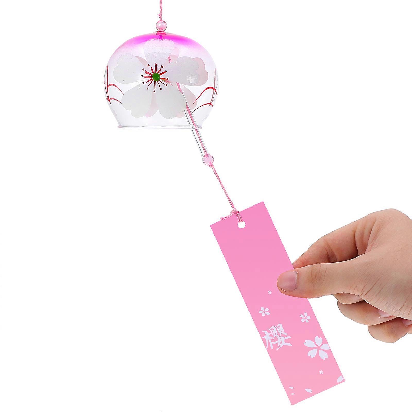 Glass Wind Chimes Japanese-style Wind Chime Simple and Beautiful Label Pendnat Chimes Wind Bells(Pattern 3)