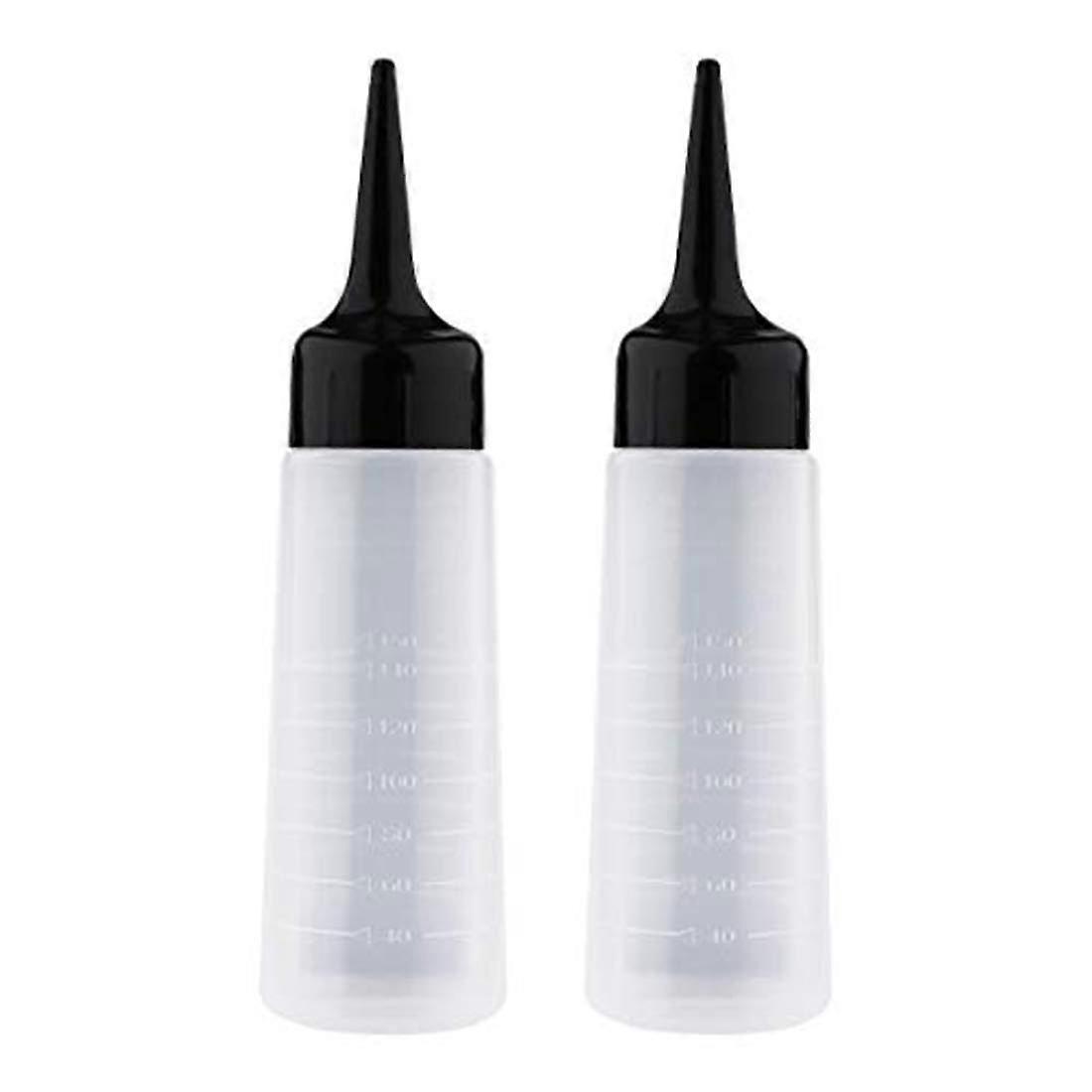 Hair Color Applicator Bottle 2 Pack with Precise Angled Tip for Roots and Highlights 150ml