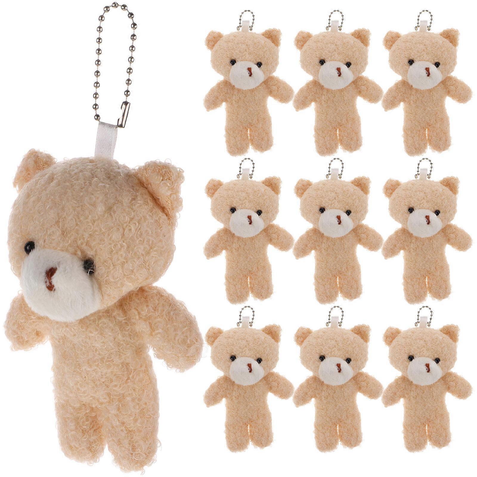 Stuffed Tiny Bear Hanging Doll for Decor Use 10Pcs Plush Bear Charms
