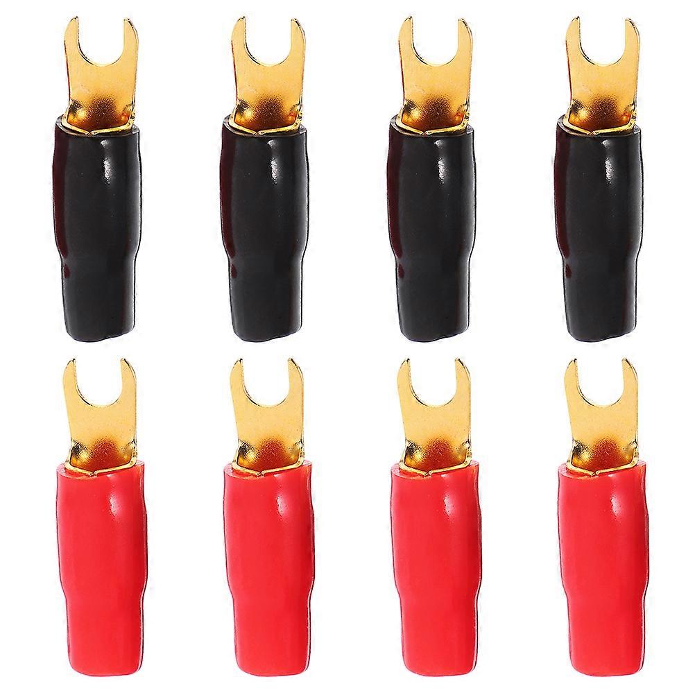 Electrical Crimp Terminals for Connecting 4Pairs Audio Amp Fork Connectors