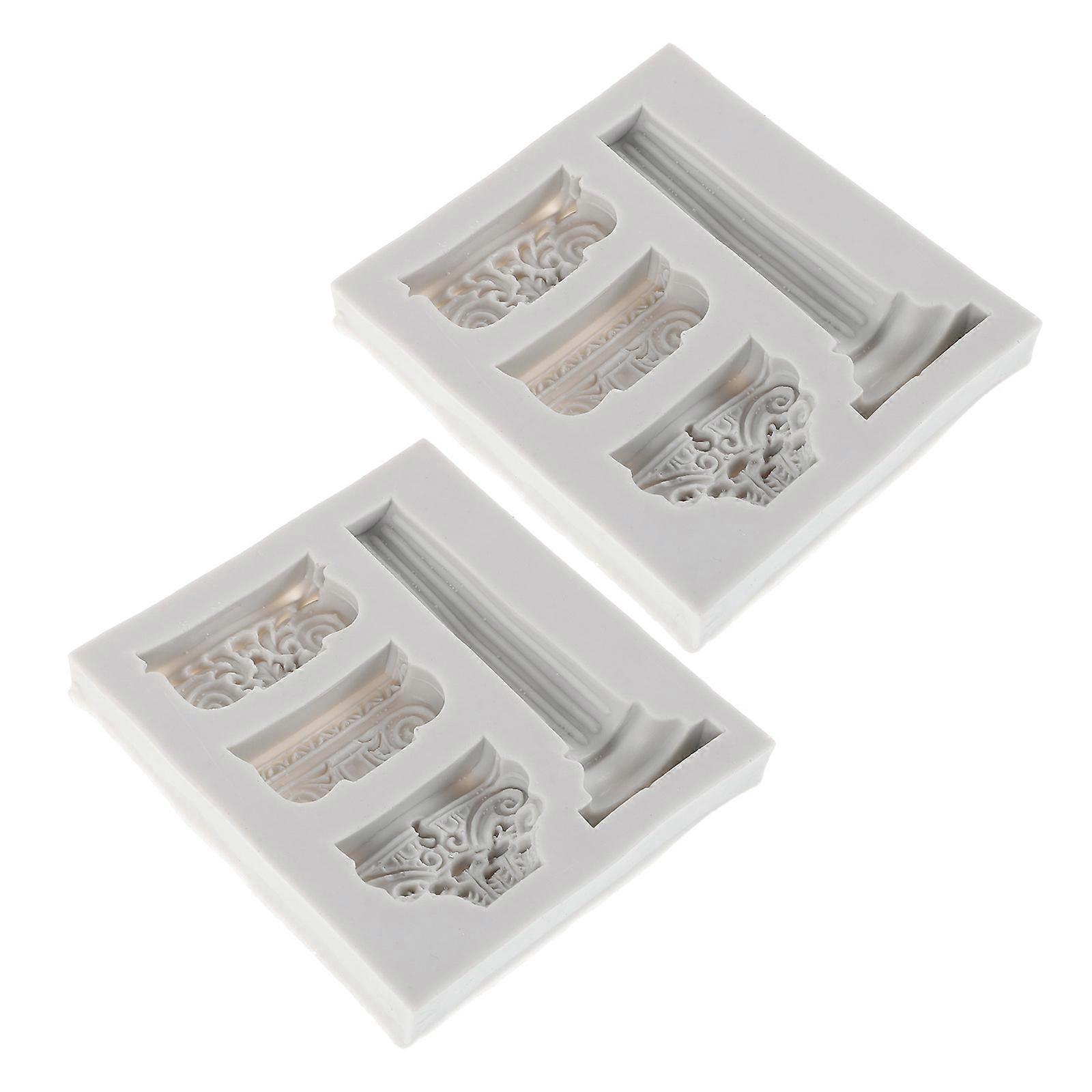 Silicone Roman Column Fondant Mold for Cake Decorating 2Pcs Elegant Design