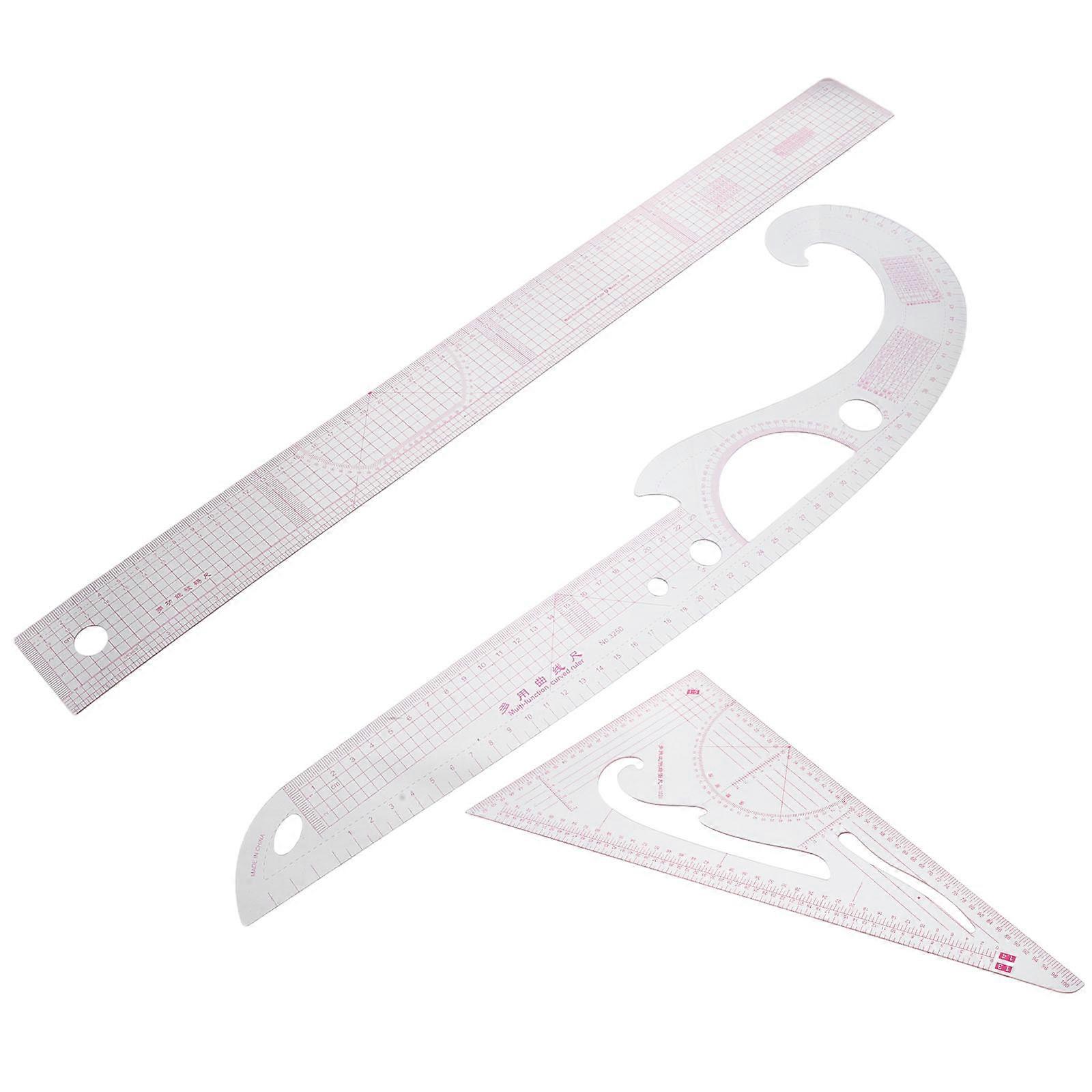 6Pcs Transparent Plastic Rulers for Tailor Sewing and Pattern Making