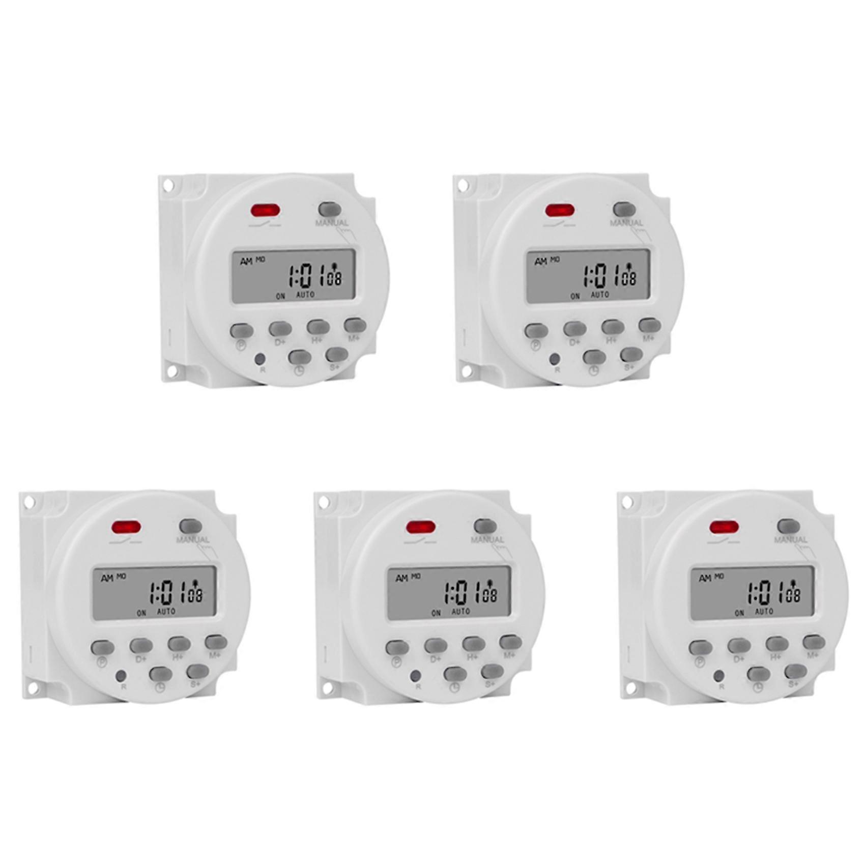 5X SINOTIMER 1 Second Interval 220V Digital LCD Timer Switch 7 Days Weekly Programmable Time Relay Programmer CN101S
