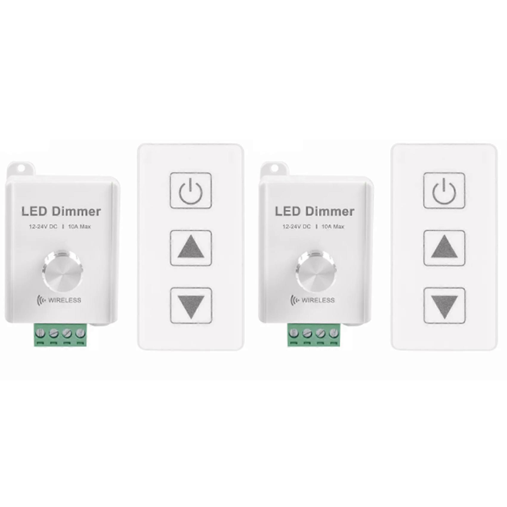 2X DC12V-24V 10A Wireless LED Strip Dimmer with Touch Remote for Single Color LED Strip(R1)
