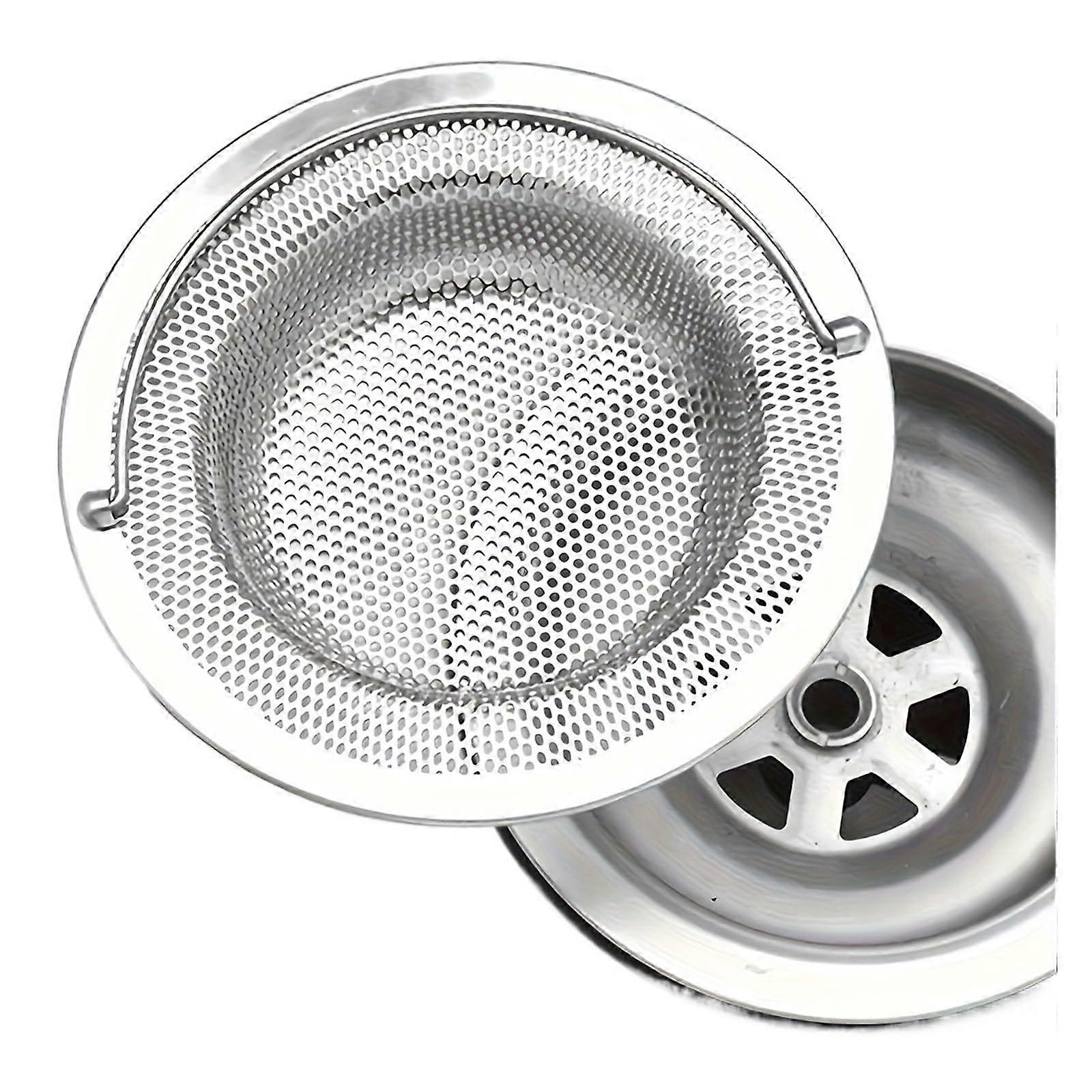 Rustproof Mesh Sink Strainer with Handle for Kitchen and Bathroom Drain, Clog Prevention, 1pc