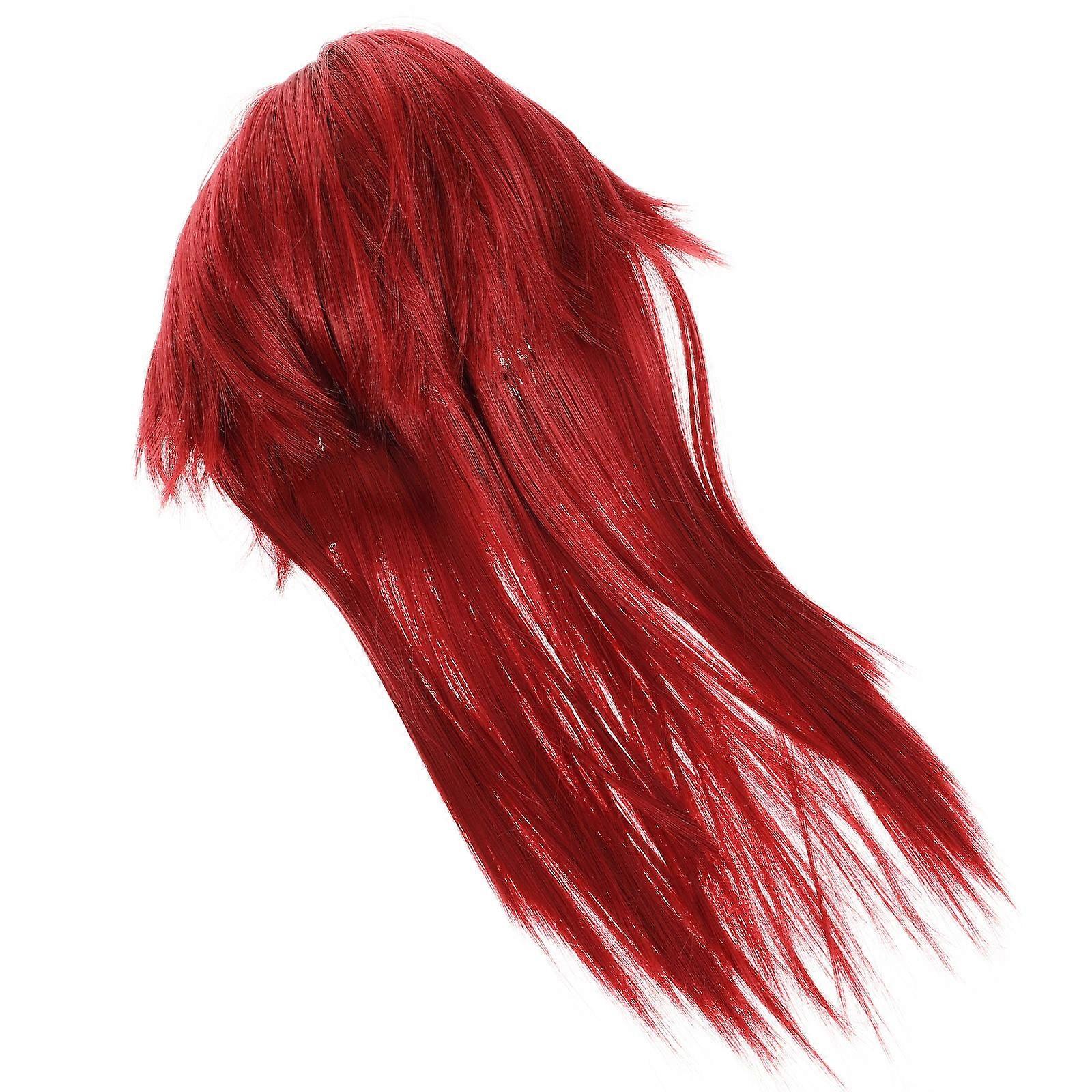 Wig for Men Long Style Cosplay Wig 5Pcs Rosy High Temperature Wire