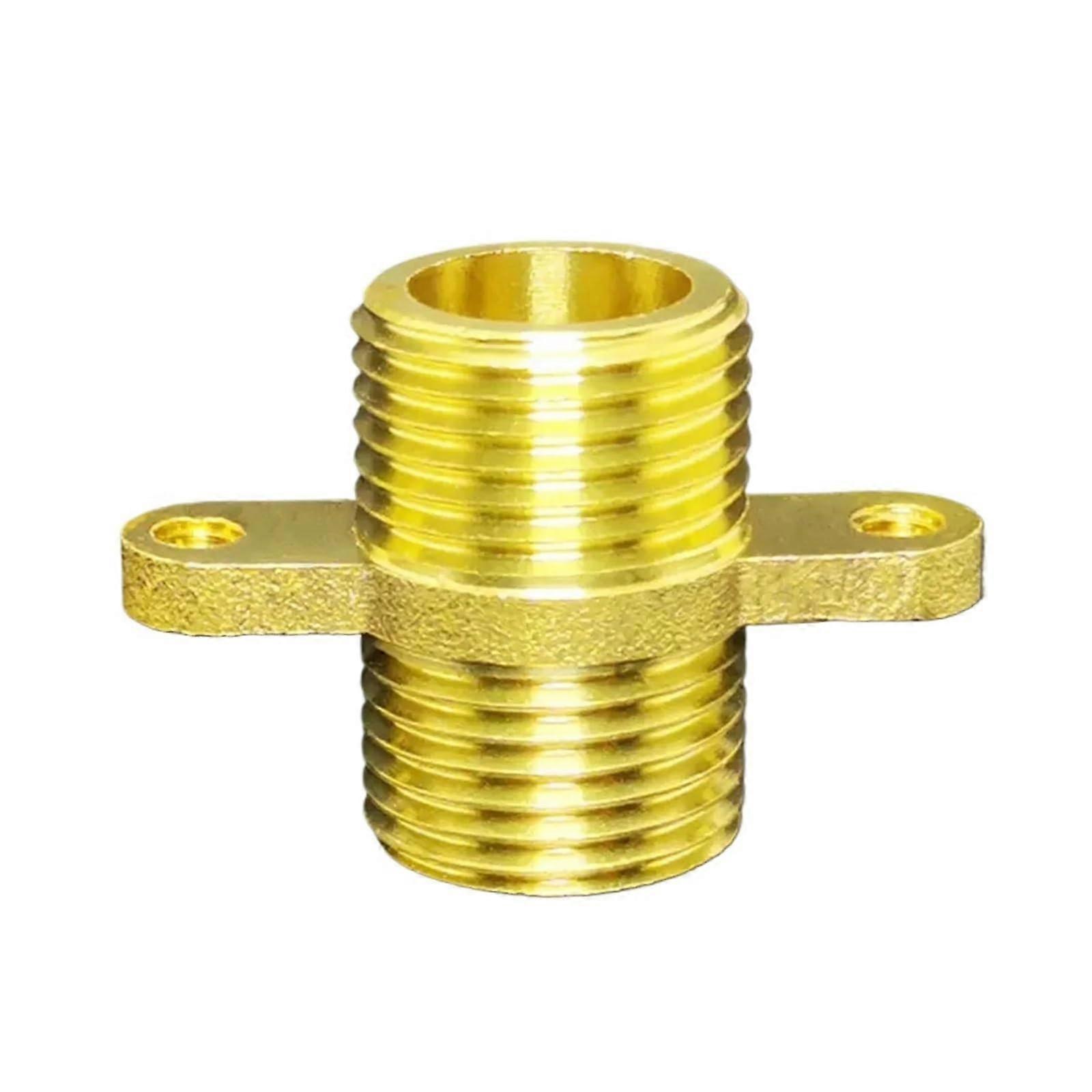 Brass Pipe Nipple Fitting 1/2" BSP Male to Male with Fixing Bracket Quick Coupler Adapter for Plumbing Applications