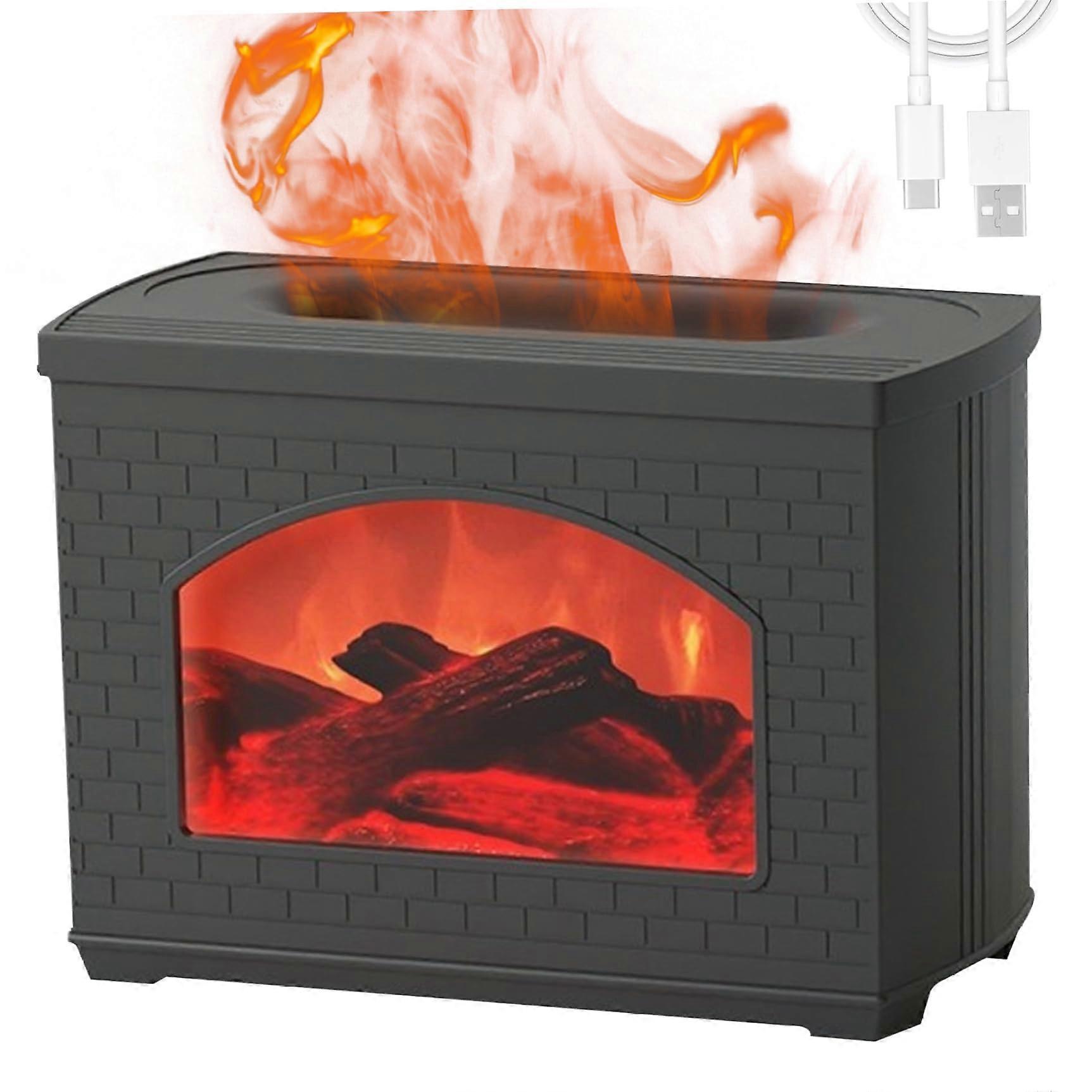 Flame Humidifier Essential Oil Diffuser 270ml Cool Mist Aromatherapy with Quiet Flame Light for Home Office