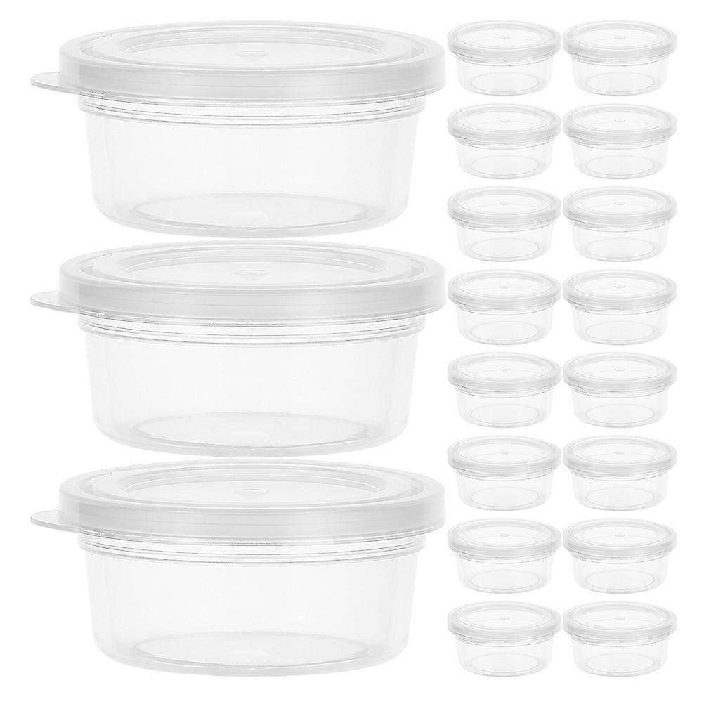 Mini Plastic Storage Case for Jewelry with Lids 60Pcs Round Clear Containers