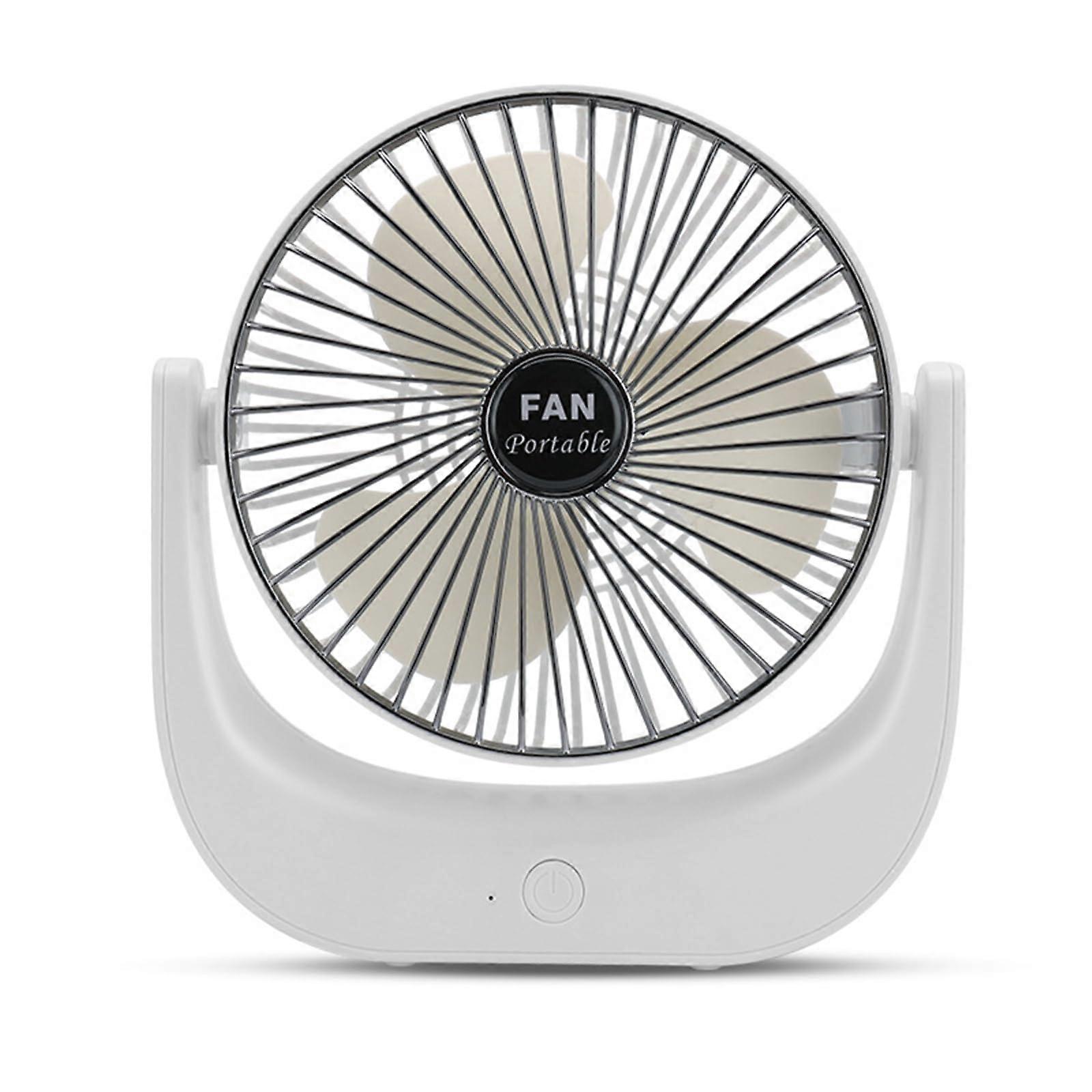 Mini Desk Fan, Quiet Portable Electric Fan with 3 Speed Settings and Adjustable Angle for Office Dorm, White and Black