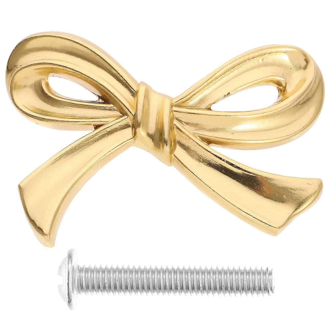 Gold Bow Cabinet Knobs Brass Drawer Pulls Elegant Bow Design for Closet Dresser Cupboard